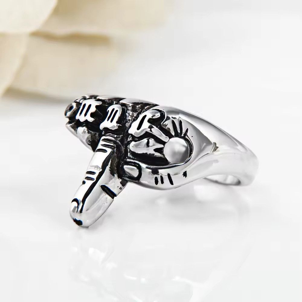 Jewelry Fuck Off Middle Finger Ring Punk Rock Ring Size ONE SIZE - 3 Thumbnail
