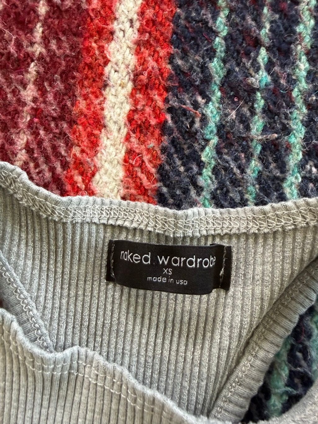 Vintage Women's Naked Wardrobe Gray Ribbed Racerback Tank Top XS Size XS / US 0-2 / IT 36-38 - 3 Thumbnail