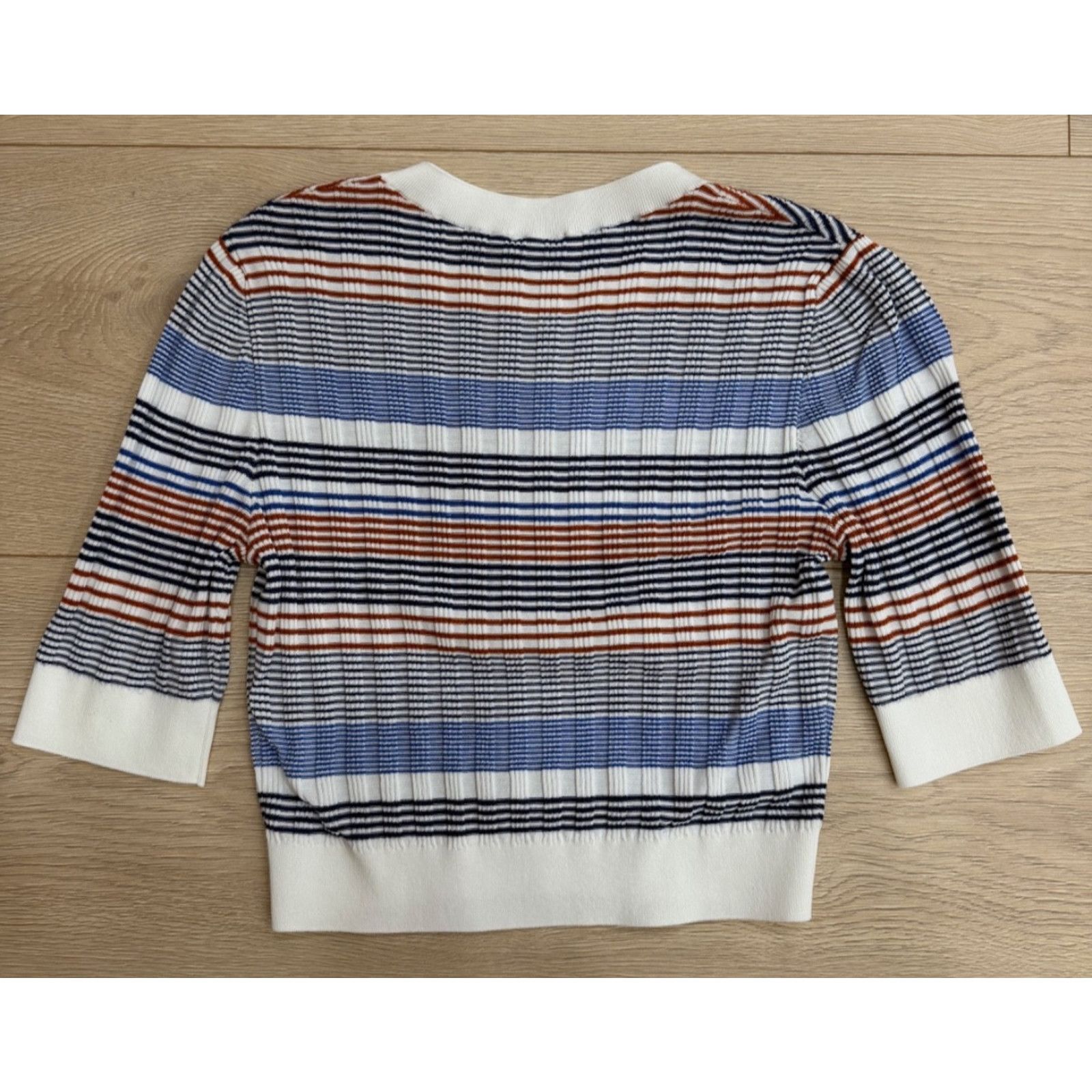 Chanel Chanel 21C Blue White Orange Striped CC Logo Top Pullover 38 Size XS / US 0-2 / IT 36-38 - 13 Thumbnail