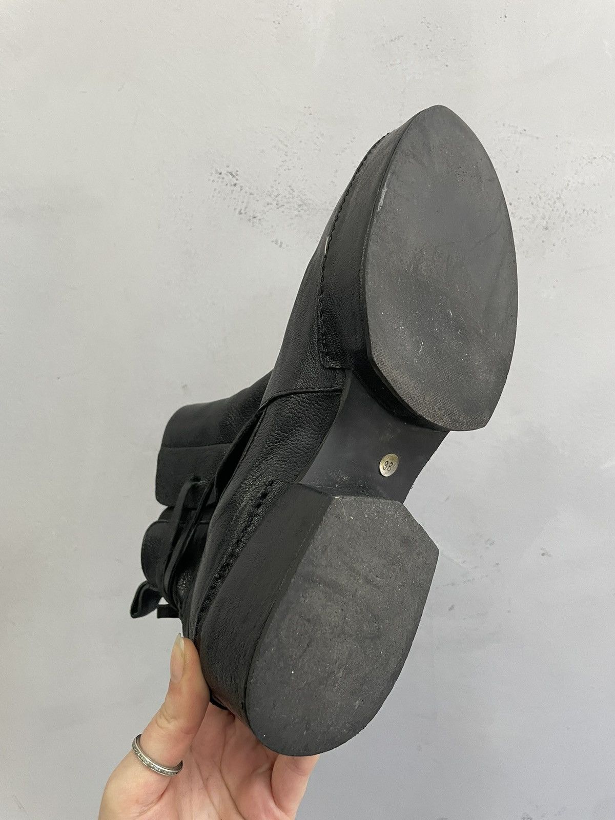 A.S.98 Black Leather Boots rick owens style avant garde y2k Style Size US 8 / IT 38 - 11 Thumbnail