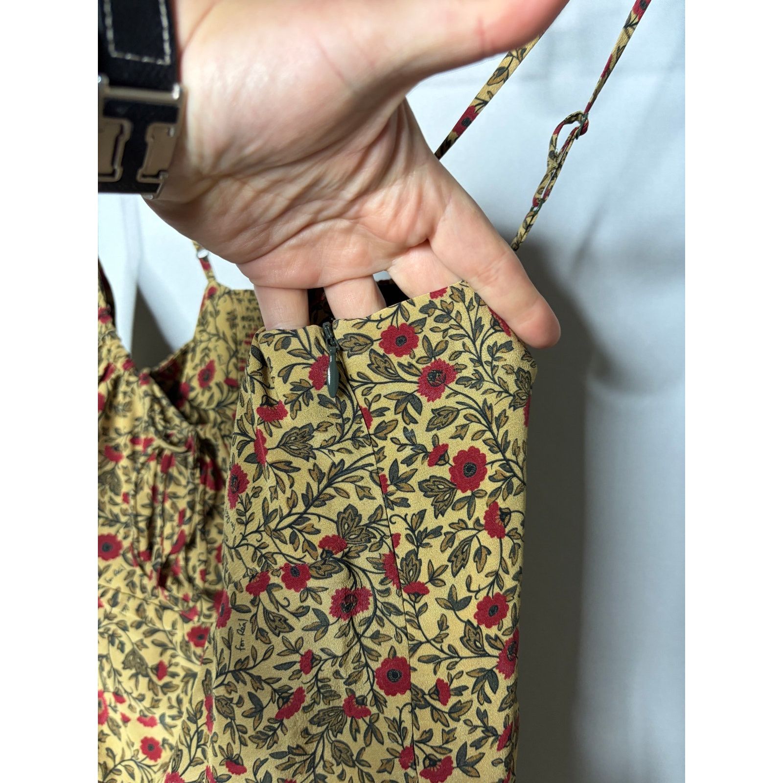 Realisation Par Realisation Par Inez Dahlia Silk Dress in gold red floral S Size S / US 4 / IT 40 - 6 Thumbnail