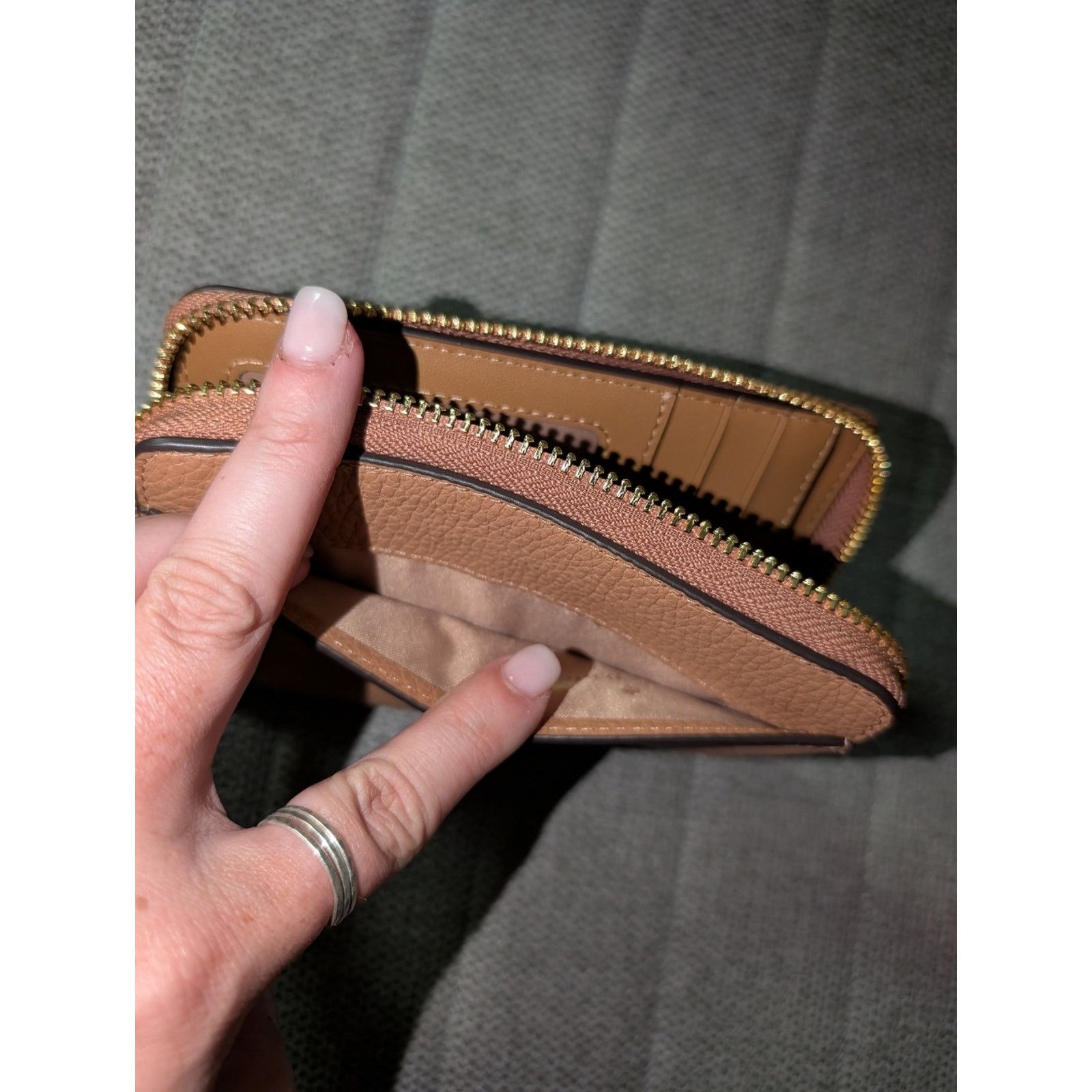 Kate Spade kate spade Pebbled Zip-Around Wallet in Brown Size ONE SIZE - 6 Thumbnail
