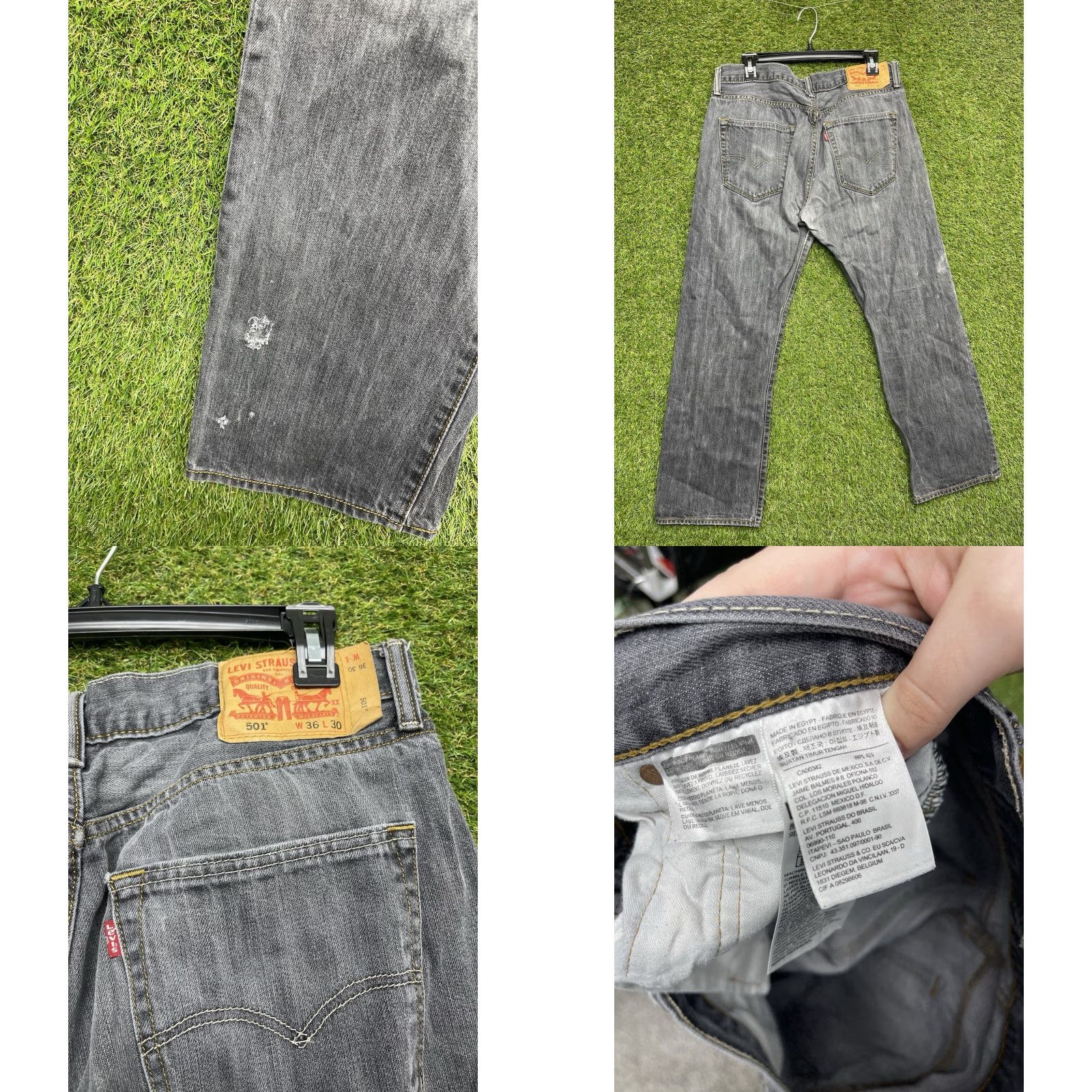 Levi's VINTAGE Levis 501 Jeans Mens 36x30 Straight Medium Wash Blue Denim Button Fly Regular 5-Pocket Mens Jeans Size US 36 / EU 52 - 8 Thumbnail