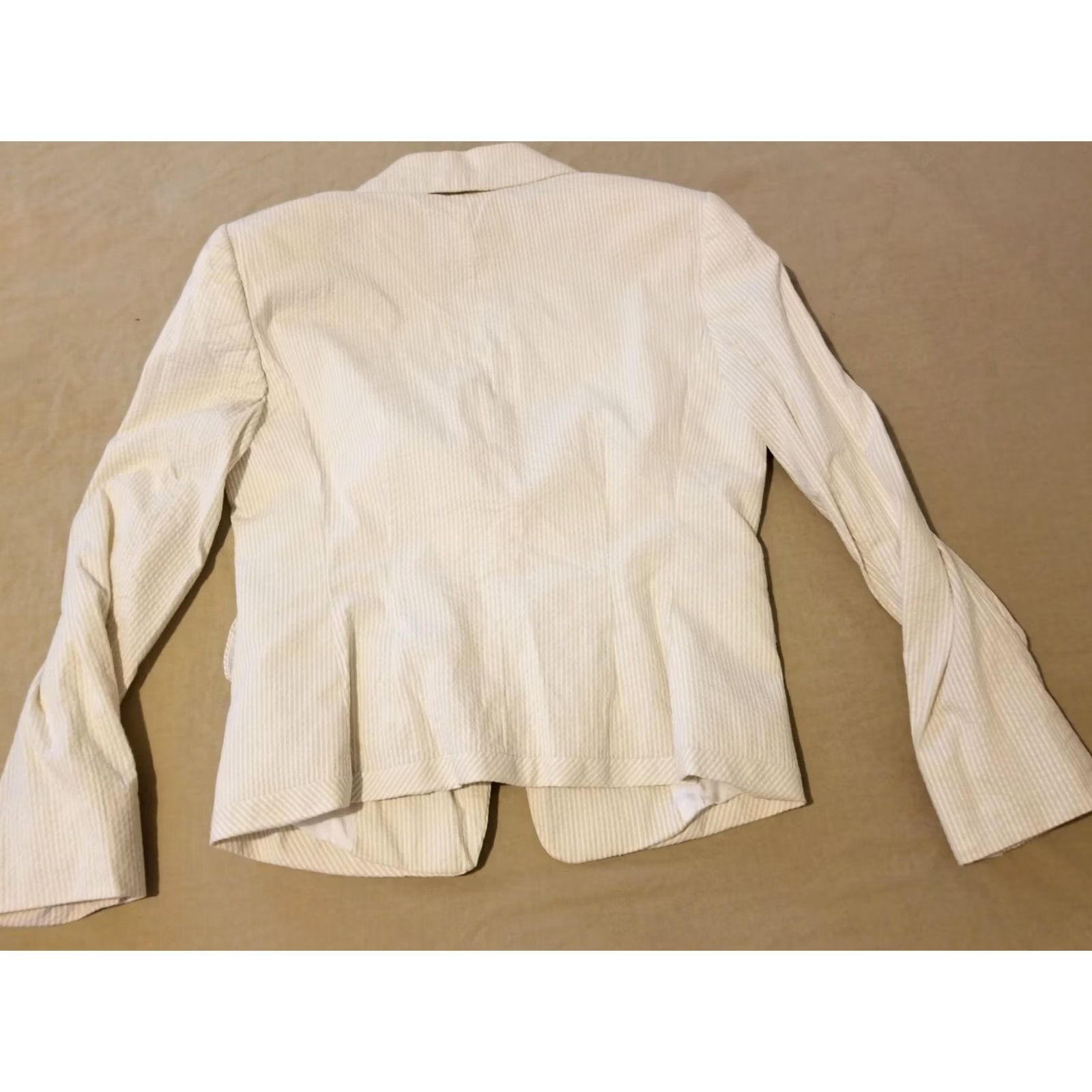Brooks Brothers Womens Brooks Brothers Jacket Blazer 2 Khaki Cotton Seersucker Size XS / US 0-2 / IT 36-38 - 8 Thumbnail
