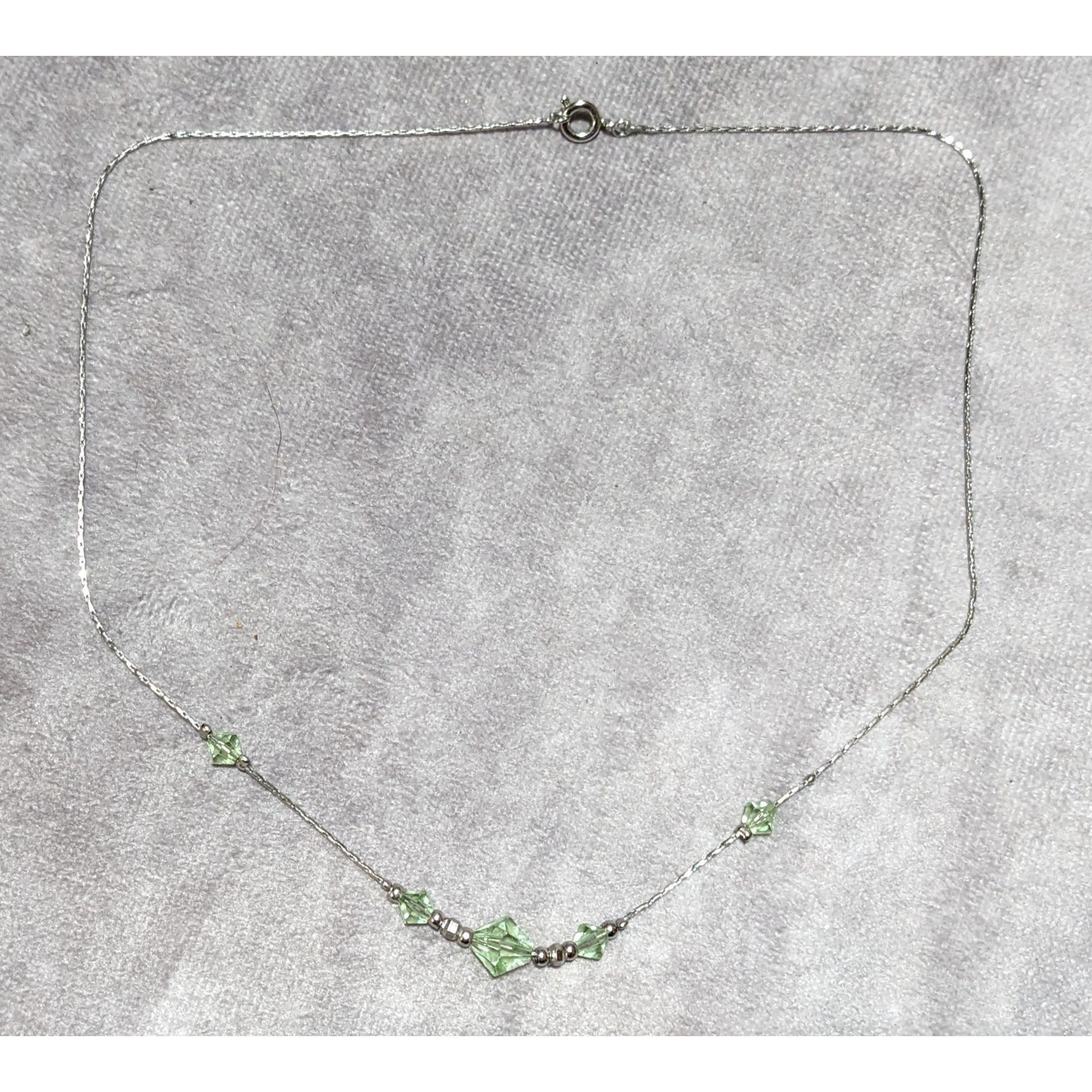 Other Minimalist Green And Silver Beaded Necklace Size ONE SIZE - 14 Thumbnail