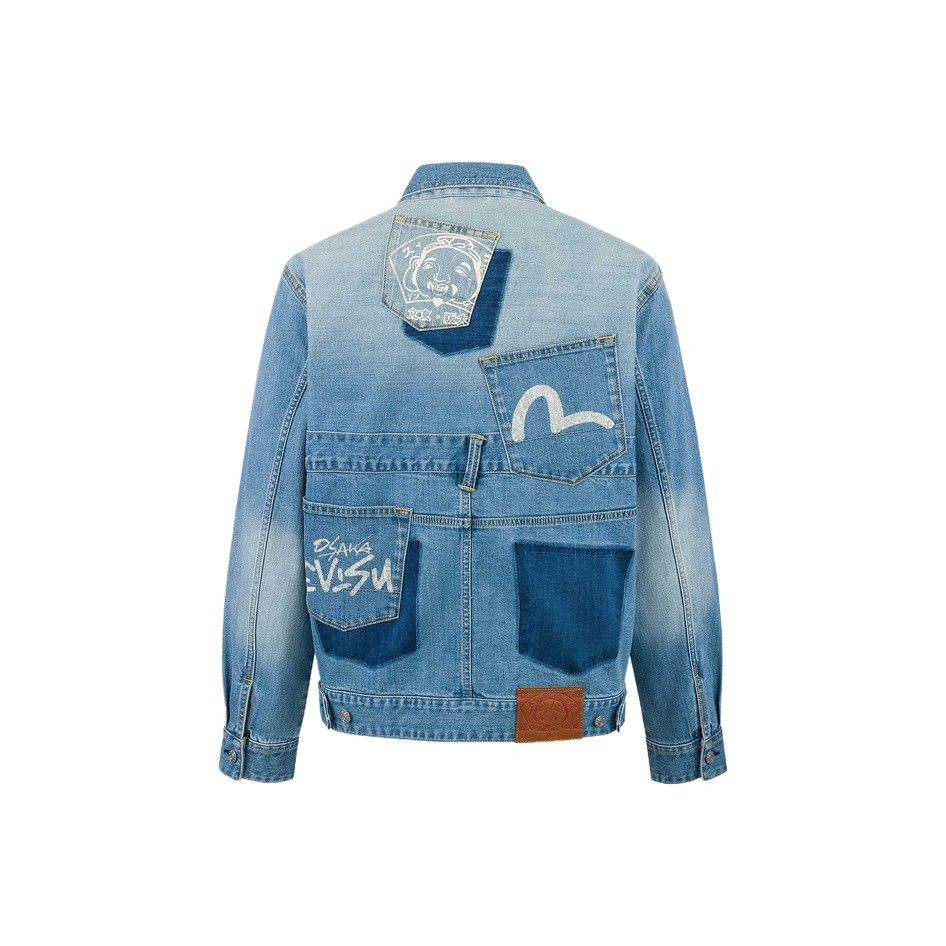 Evisu Evisu Seagull Print Multi-Pocket Denim Jacket Size M Size US M / EU 48-50 / 2 - 1 Thumbnail