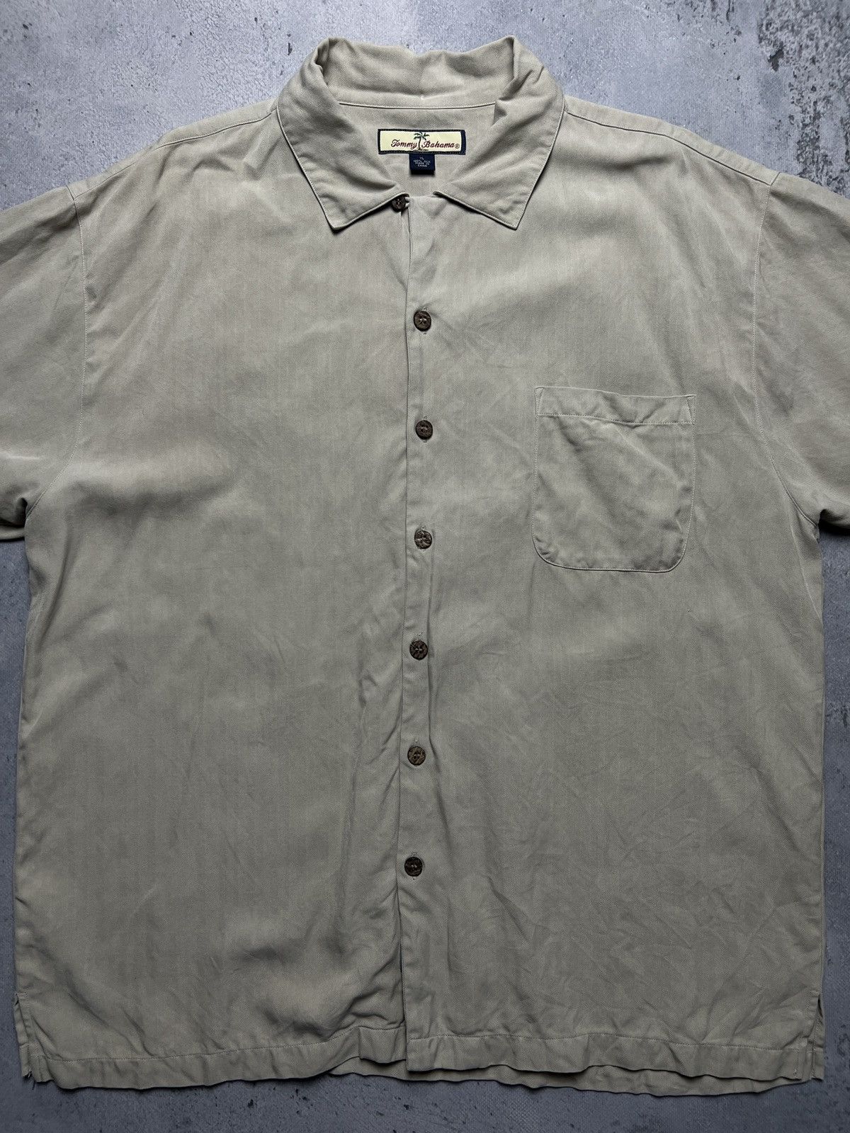 Tommy Bahama Tommy Bahama Beige 100% Silk Hawaiian Button Up Shirt y2k Size US XL / EU 56 / 4 - 9 Thumbnail