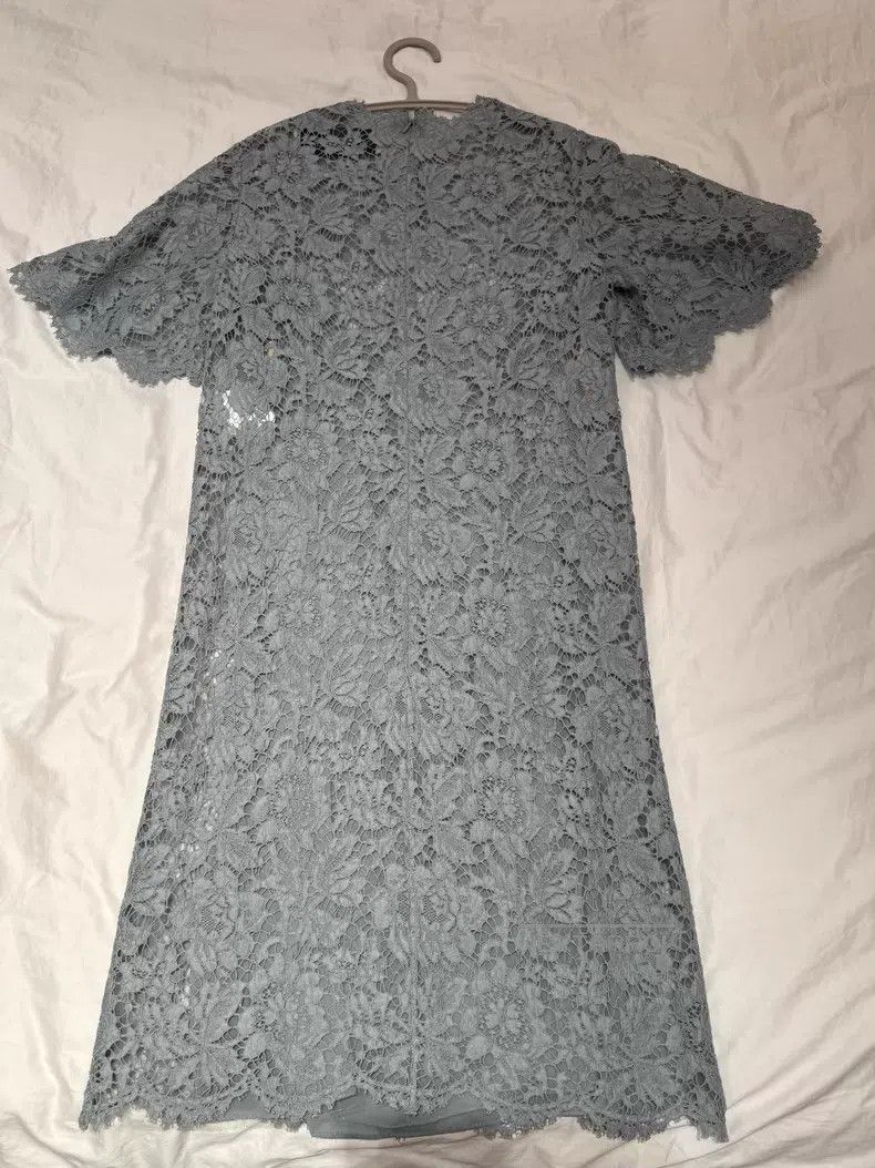 Valentino Valentino A gray light blue lace dress Size S / US 4 / IT 40 - 5 Thumbnail