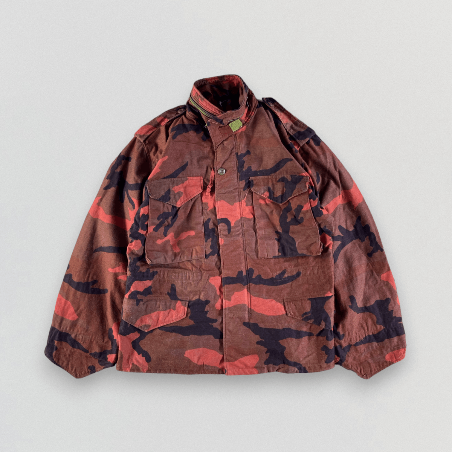 image of Military x Vintage Red Camouflage Army Jacket, Men's (Size Small)