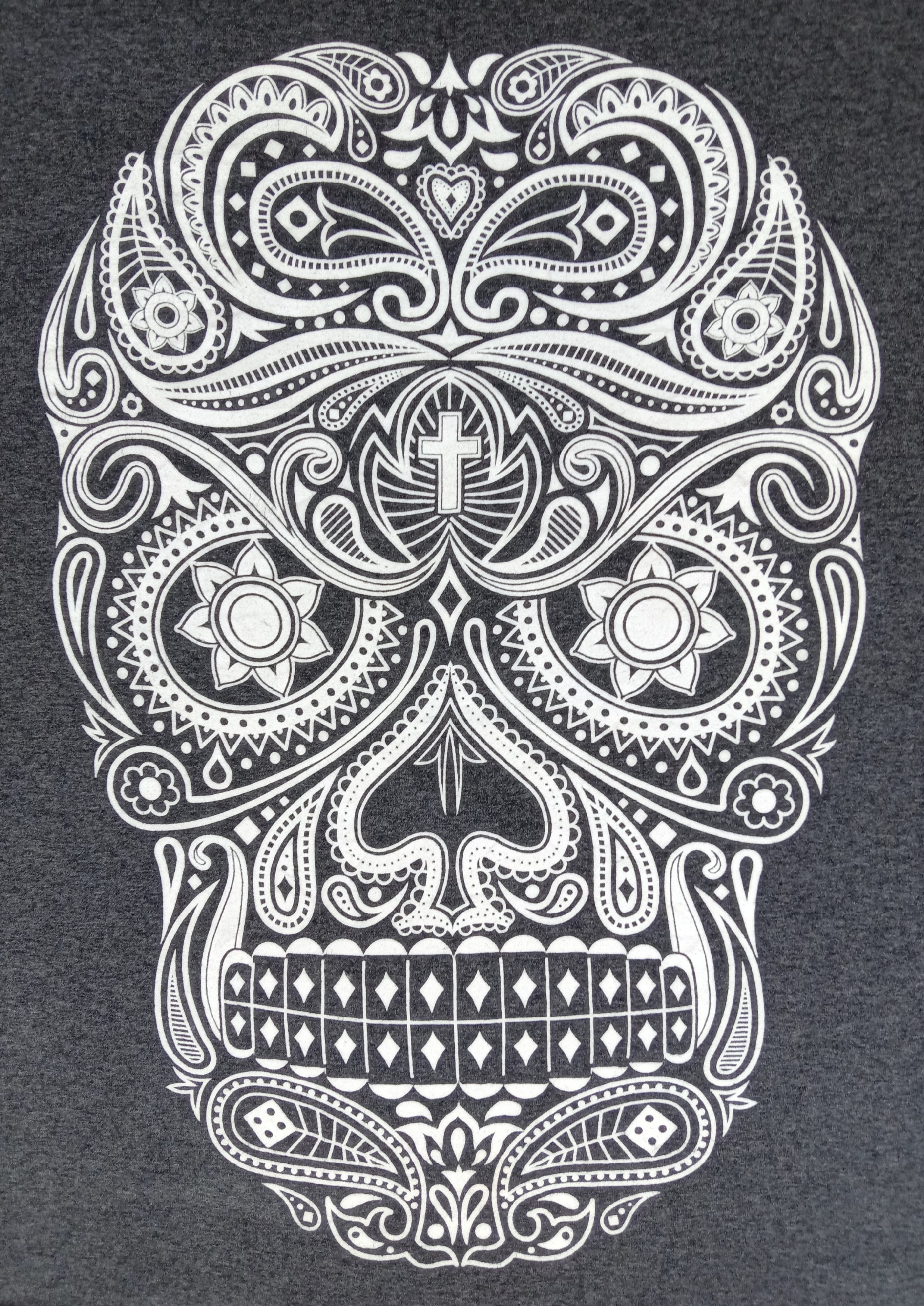 Japanese Brand Vintage Art Skulls White Cross T Shirt Size US L / EU 52-54 / 3 - 2 Thumbnail