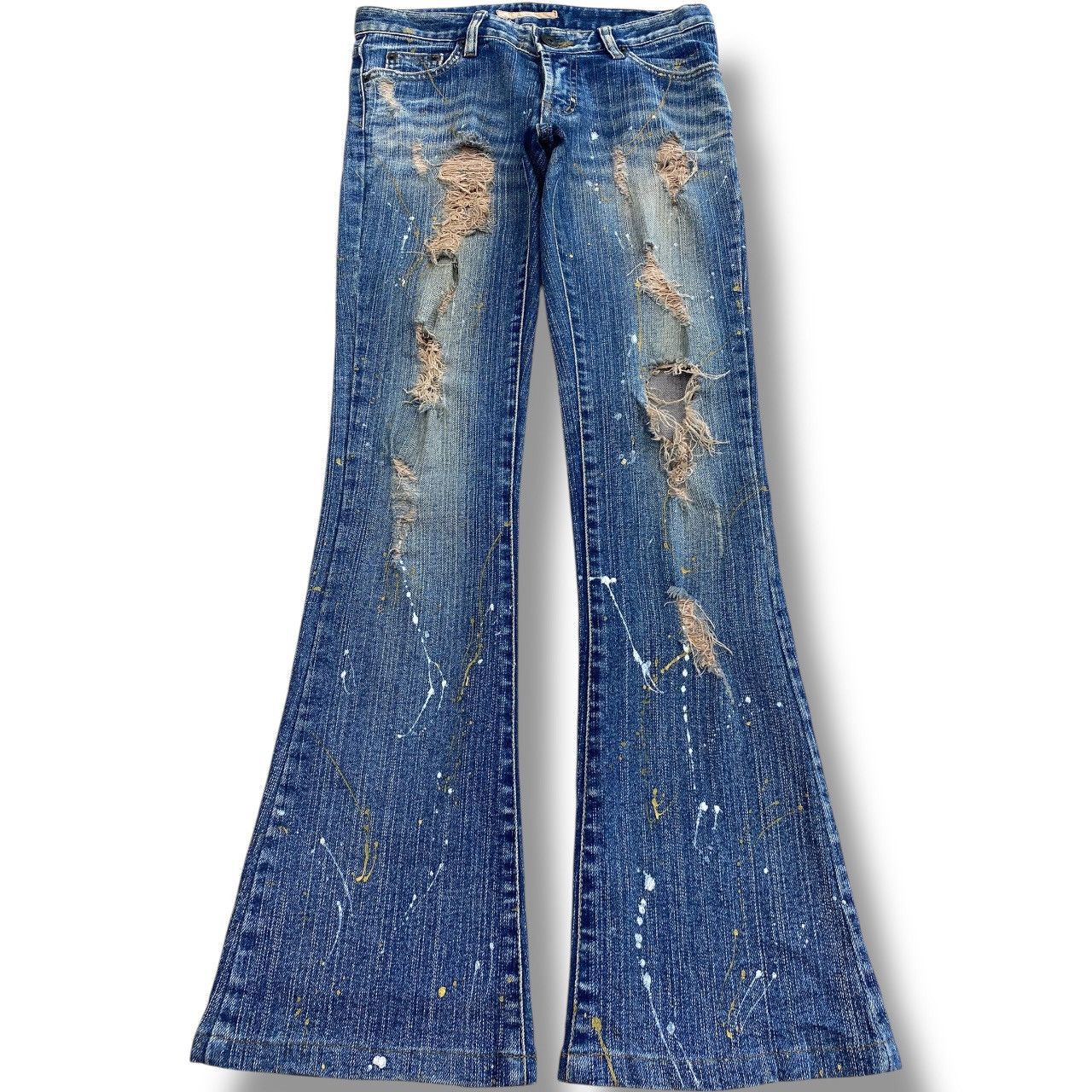 Japanese Brand Vintage Japanese Brand Painted Distress Style Jeans Size US 29 - 1 Thumbnail
