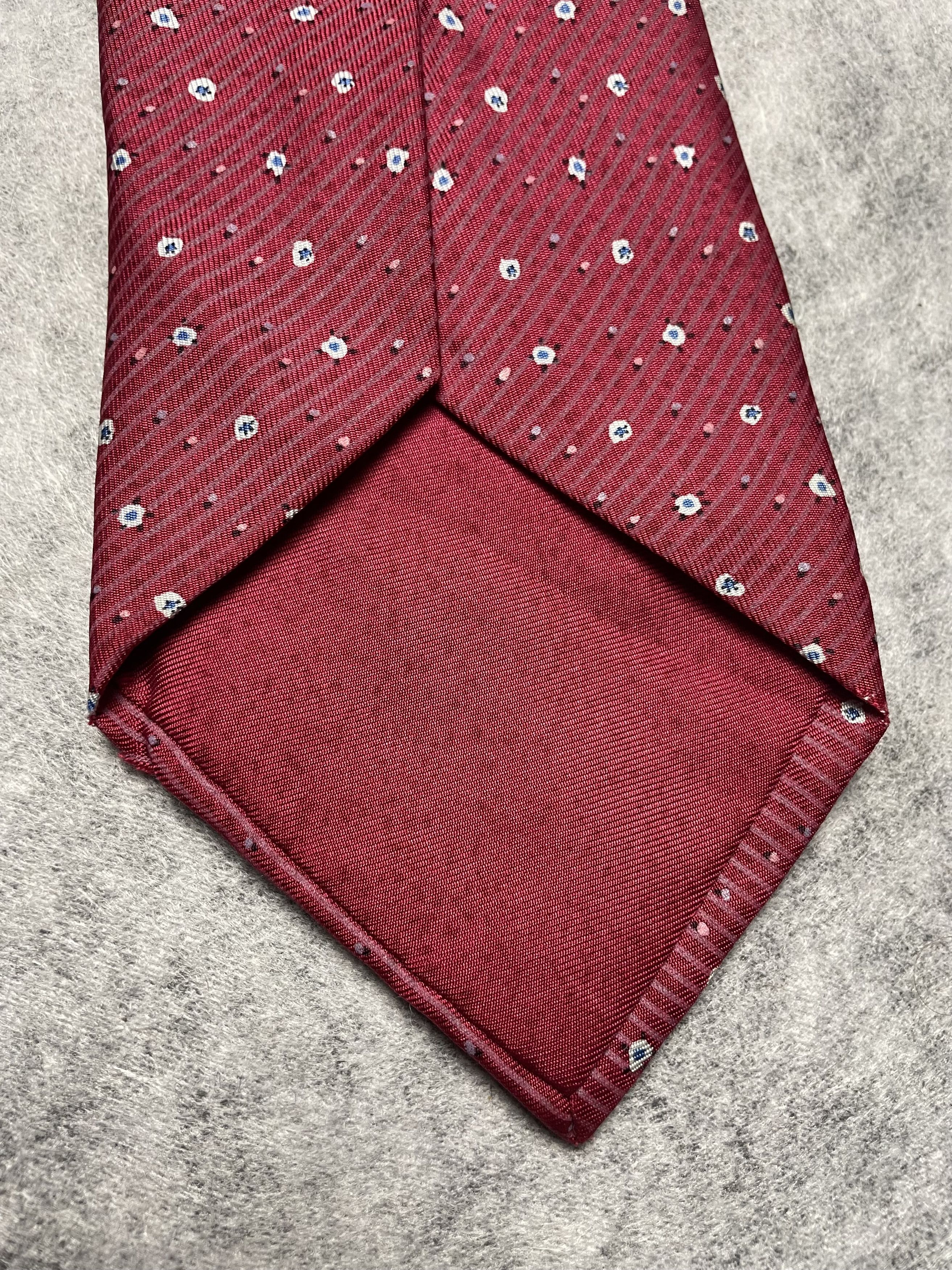 Hermes HERMES Paris 7945 MA Red Strip Print Silk Tie Size ONE SIZE - 4 Thumbnail