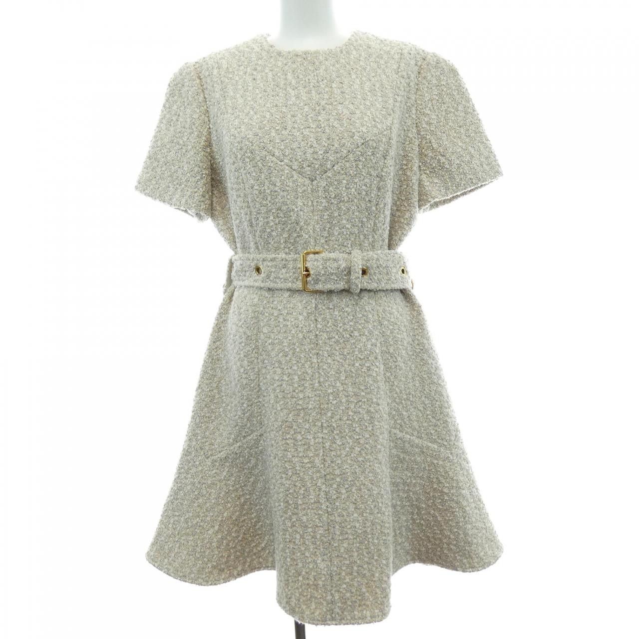 Louis Vuitton Louis Vuitton Louis Vuitton Lurex Tweed Belted Skater Dress Textile Dresses FNDR66O80 DUTY FREE for USA Size ONE SIZE - 1 Thumbnail
