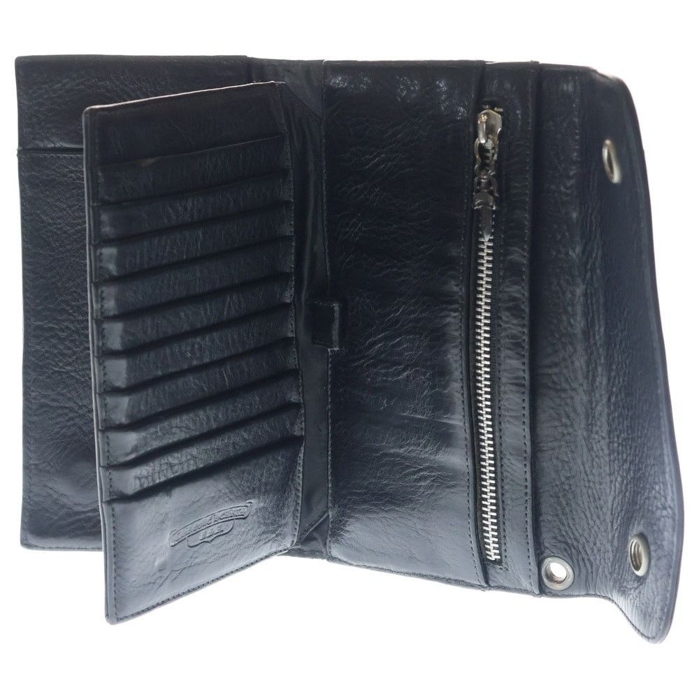 Chrome Hearts Chrome Hearts Wave BS Flare Leather Wallet Black Size ONE SIZE - 4 Thumbnail