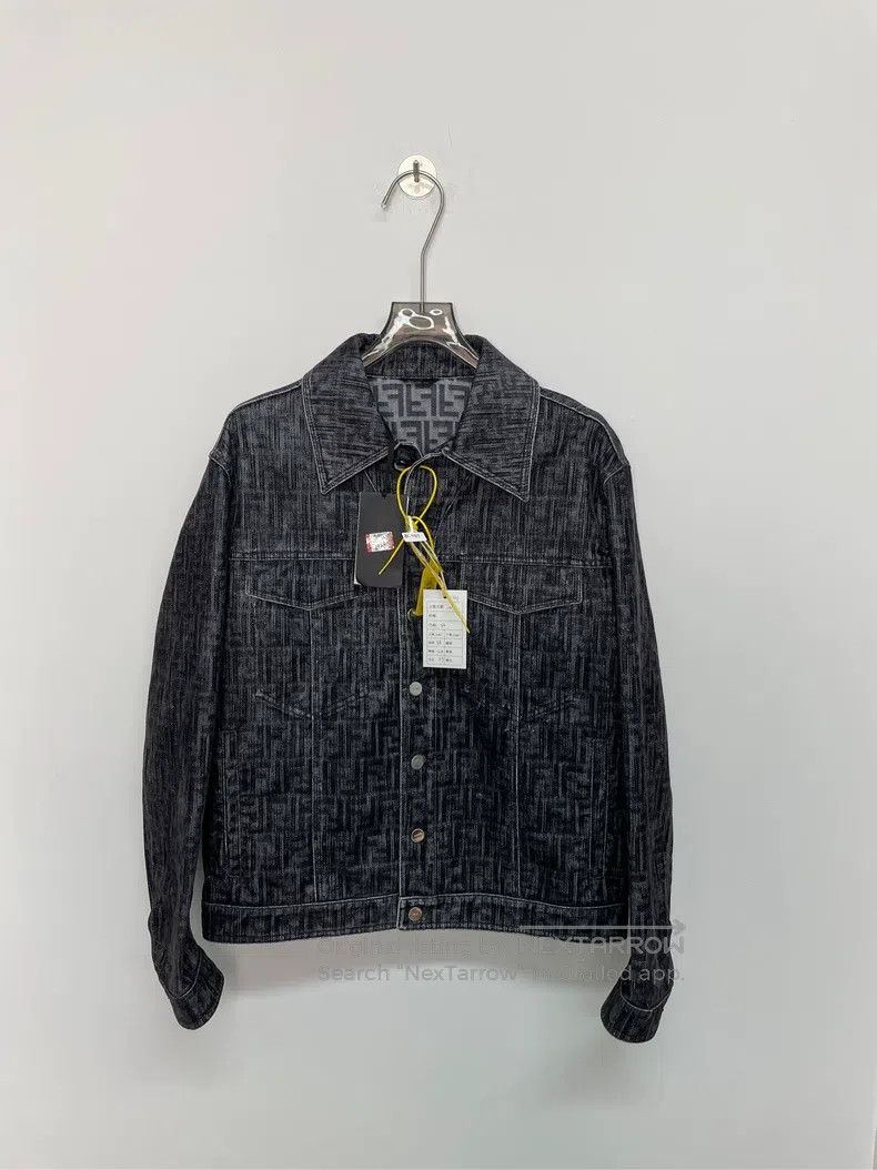 Fendi Fendi Velvet Printed Denim Jacket in Black and Grey Size US M / EU 48-50 / 2 - 1 Thumbnail