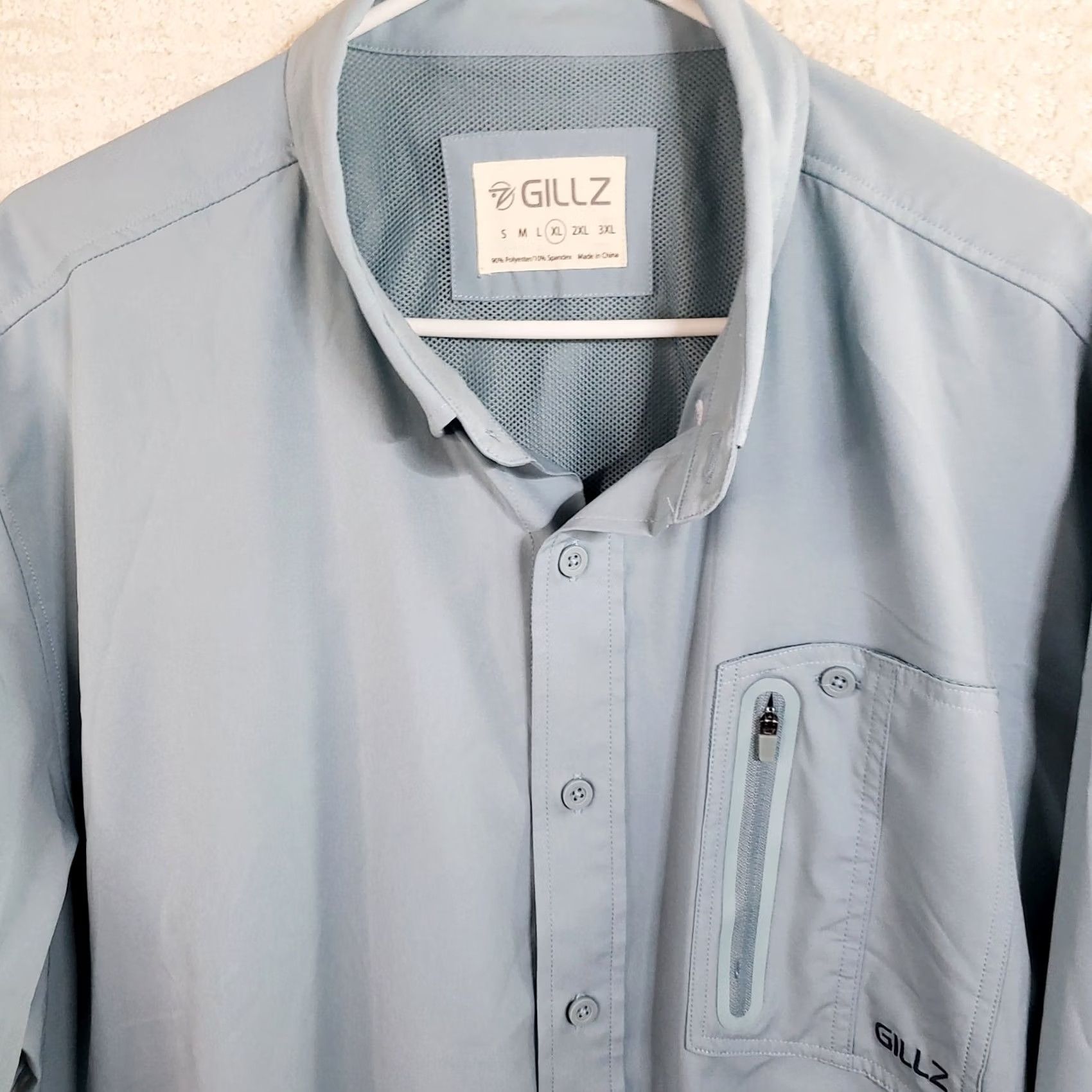 Vintage Gillz Performance Shirt Men XL Vented Short Sleeve Blue Button-Up Casual Fisherman Size US XL / EU 56 / 4 - 3 Thumbnail