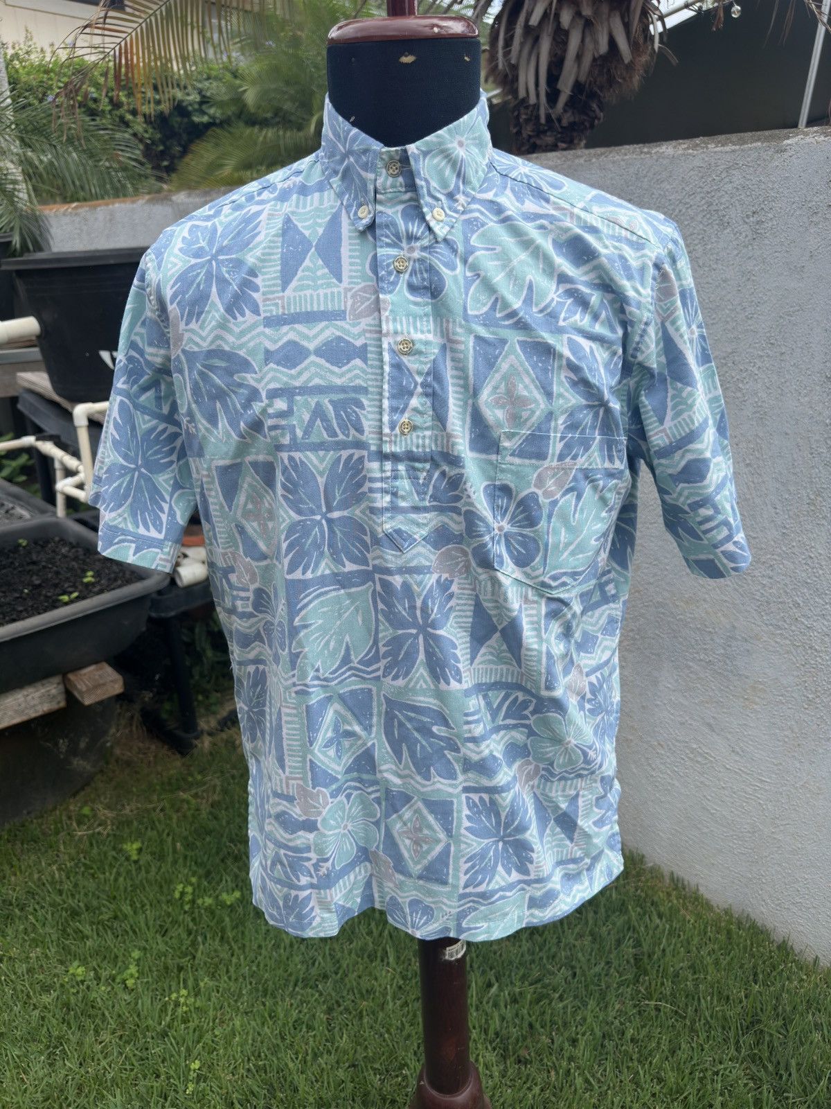 Reyn Spooner Reyn Spooner Classic Hawaiian Print Blue/Green Men's S Size US S / EU 44-46 / 1 - 1 Thumbnail