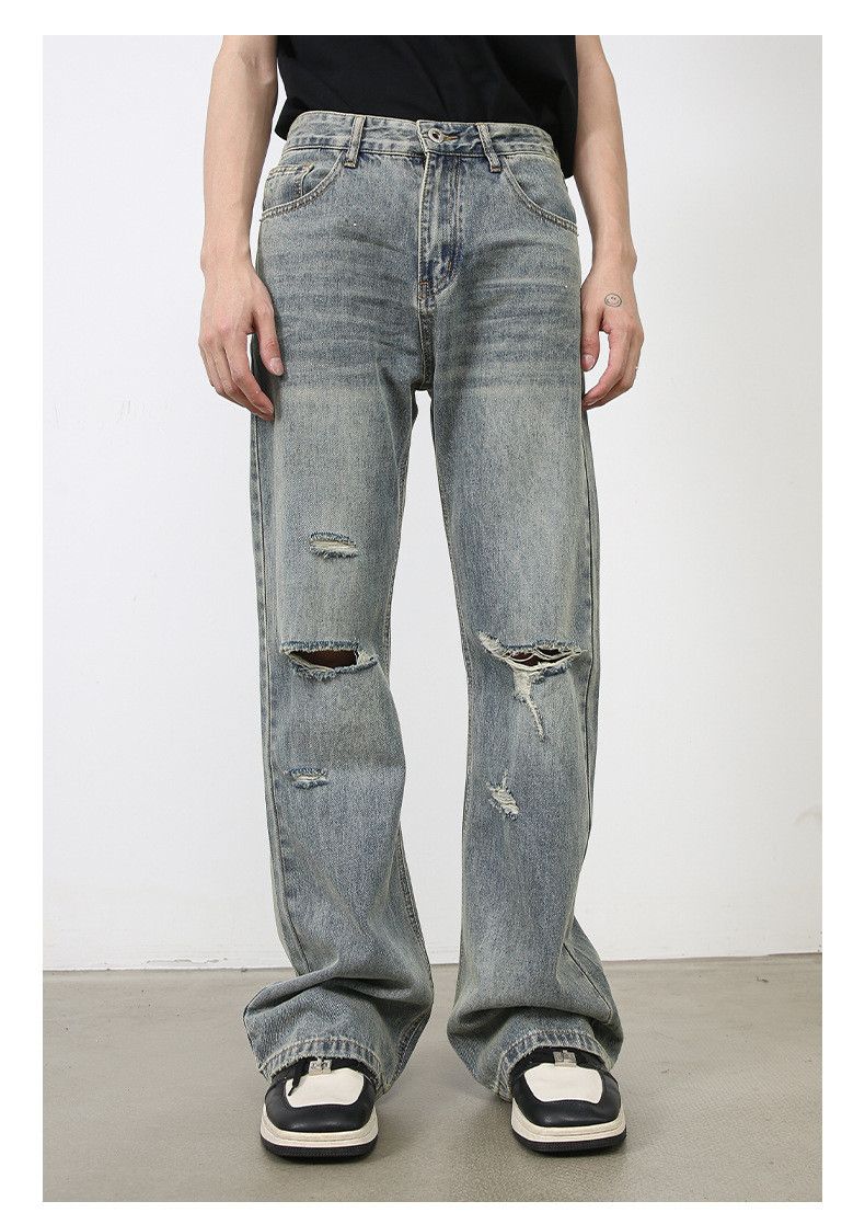 Japanese Brand × Jean American street retro distressed flared ripped jeans for men Size US 32 / EU 48 - 1 Thumbnail
