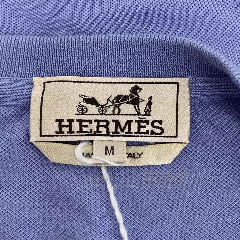 Hermes Hermes Blue pocket H letter embroidery cotton round neck s Size M / US 6-8 / IT 42-44 - 5 Thumbnail