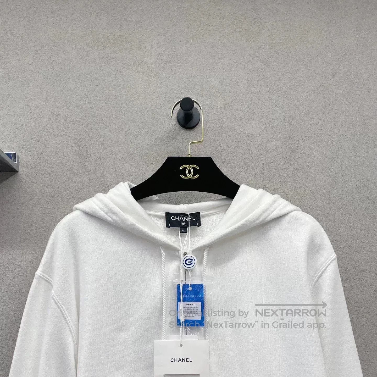 Chanel White Graffiti Zip-Up Jacket.