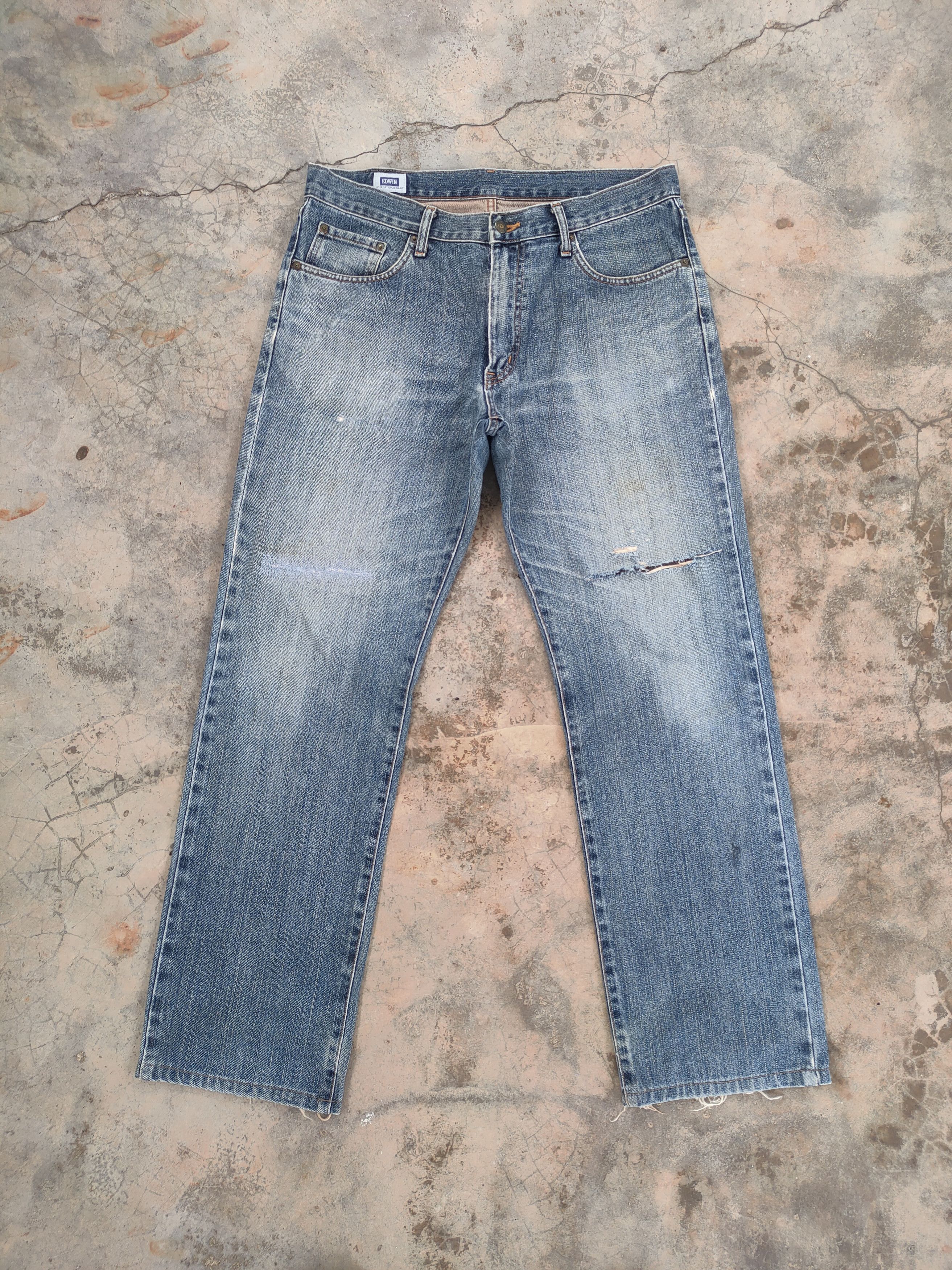 Edwin VINTAGE EDWIN FADED DISTRESSED JEANS DENIM PANTS Size US 35 - 1 Thumbnail