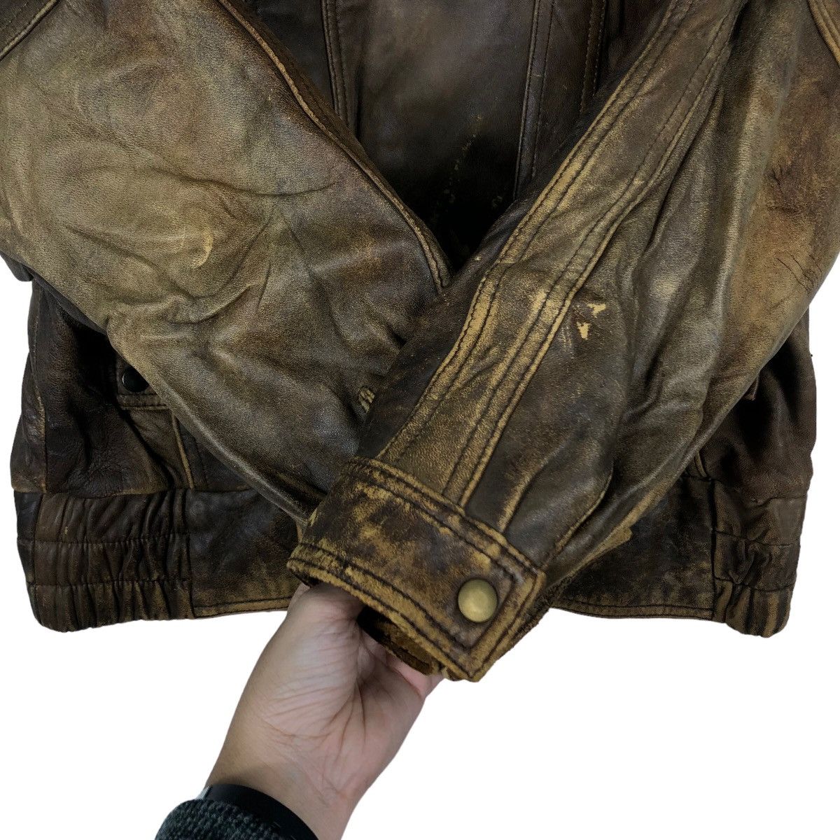 Genuine Leather 🔥Vintage Leather Jacket Wakamatsu Fur Bomber Design Japan Size US M / EU 48-50 / 2 - 11 Thumbnail