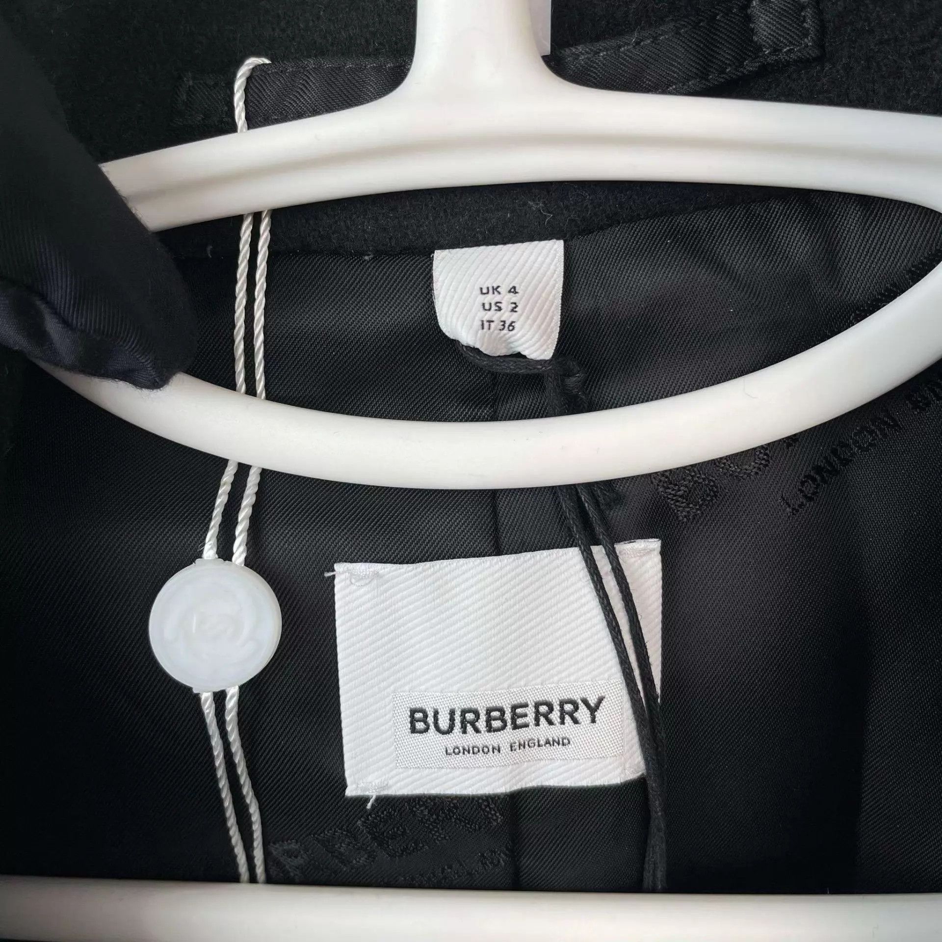 Burberry Burberry Black Wool Coat 34 NWT Size XS / US 0-2 / IT 36-38 - 4 Thumbnail
