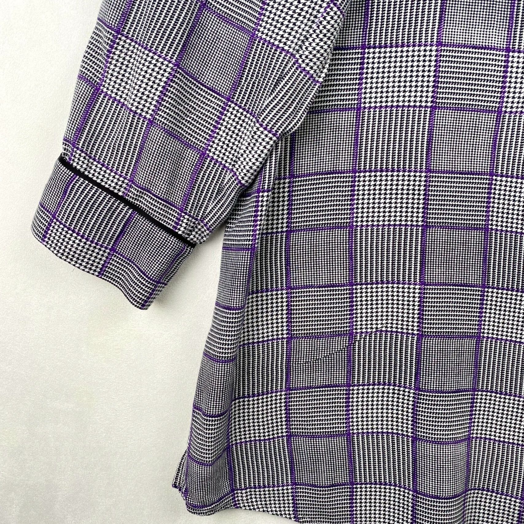 Chaps Chaps Purple Houndstooth Button-Up Tunic Long Sleeve Women's L Size L / US 10 / IT 46 - 7 Thumbnail