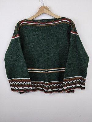 Vintage Vintage 90s Knit Sweater Acrylic Brown Detail Sweater Size US S / EU 44-46 / 1 - 1 Thumbnail