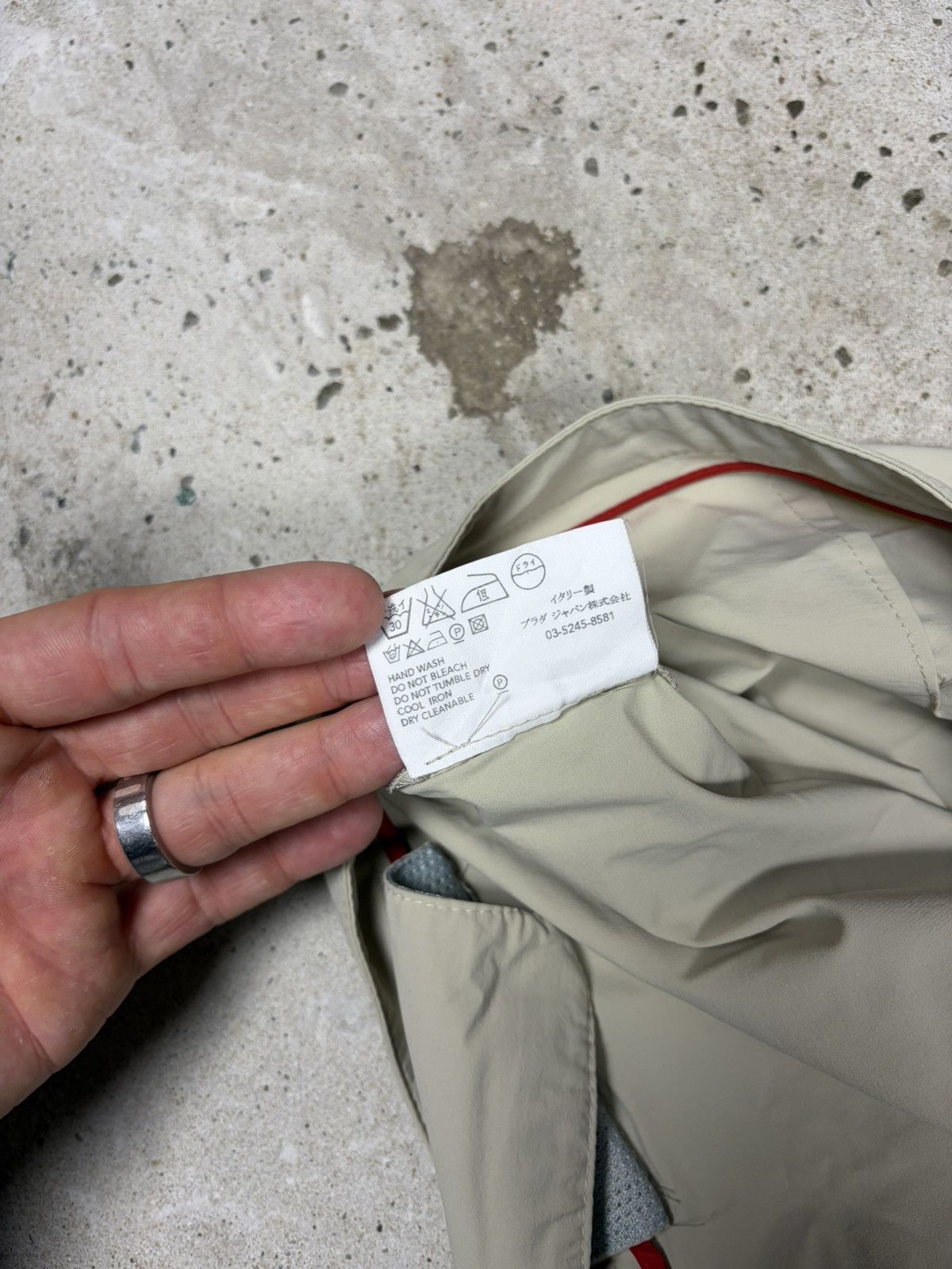 Prada DSWT 2000s Prada Sport Beige Baggy Red Tab Pants Linea Rossa Size 33" - 4 Thumbnail