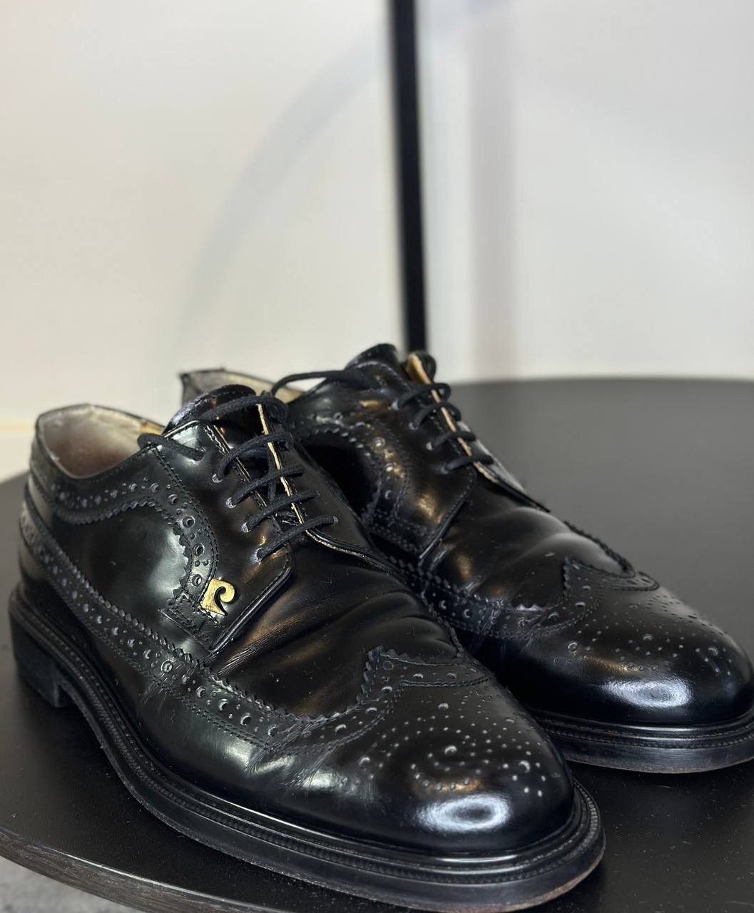 Vintage Brogues Classic Elegance Black Leather Shoes, Men's (Size 9.5)