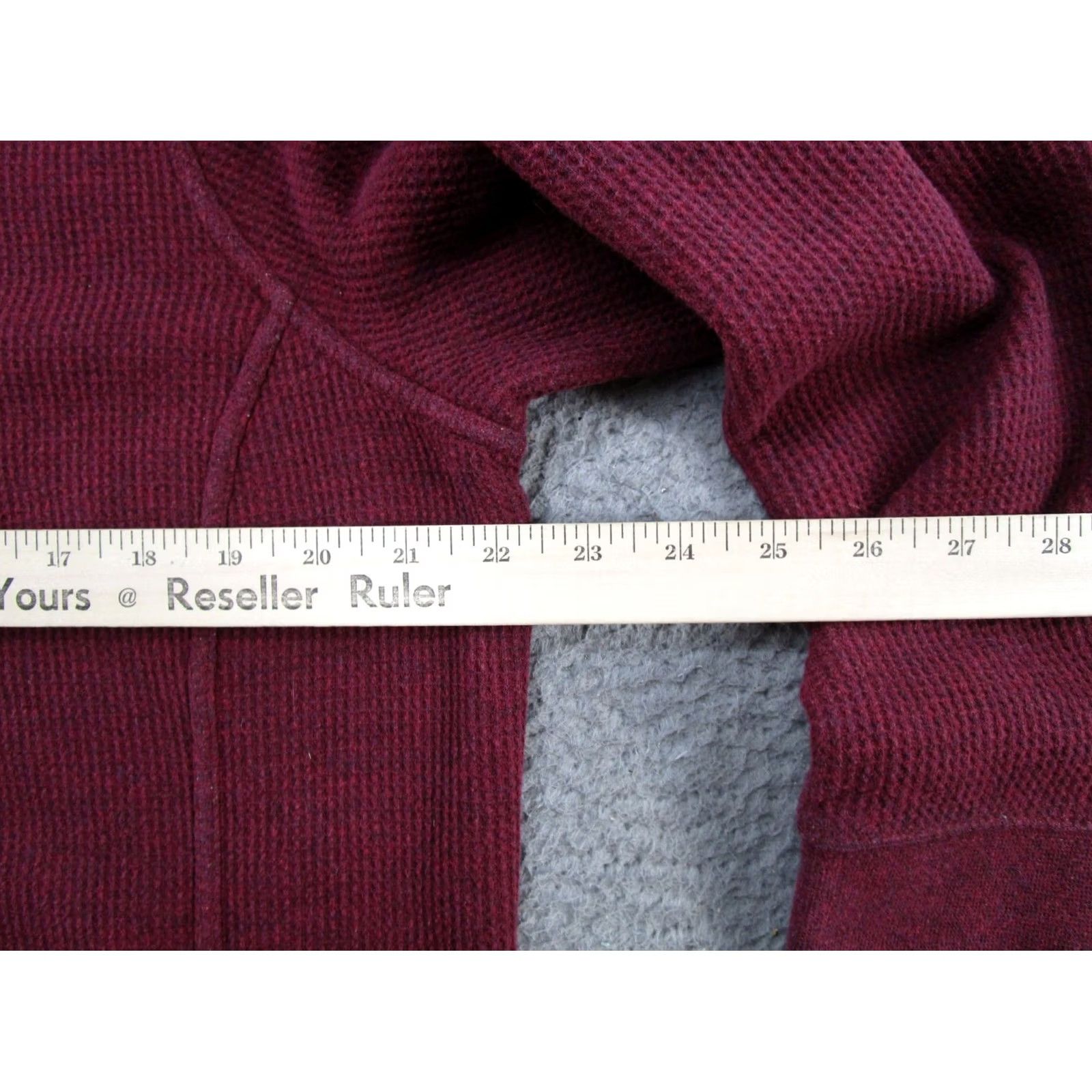 Vintage LL Bean Hoodie Womens Size L Katahdin Iron Works Waffle Fleece Pullover Red Size L / US 10 / IT 46 - 5 Thumbnail