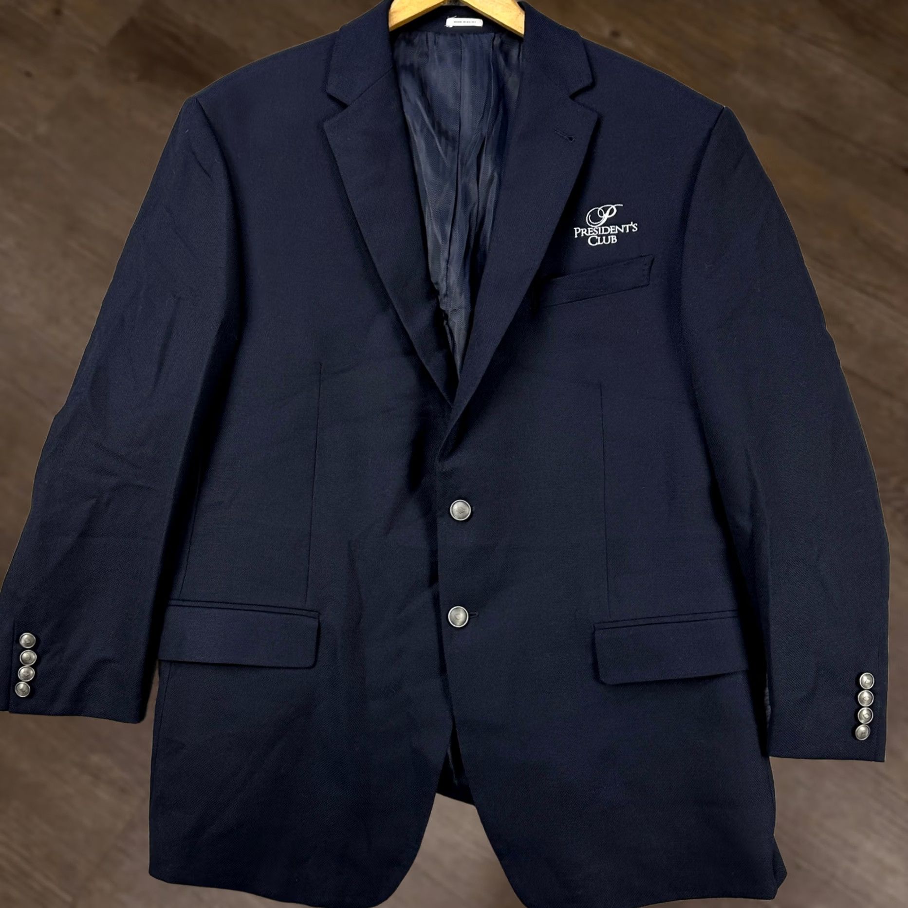 Joseph Abboud Joseph Abboud Sport Coat 100% Wool Blazer Jacket Mens 48R Navy Blue Solid Notch Lapel Two-Button Size 40R - 1 Thumbnail