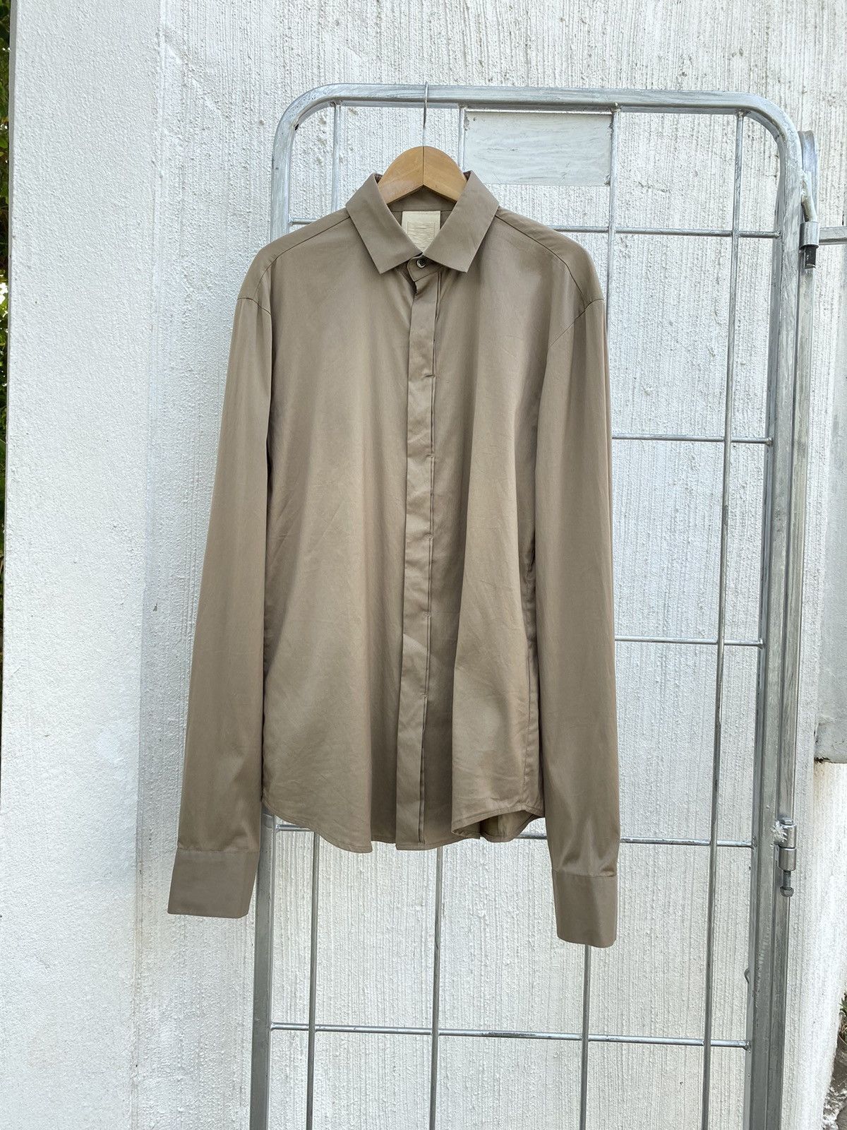 image of Wooyoungmi Long Sleeve Shirt in Brown, Men's (Size Large)
