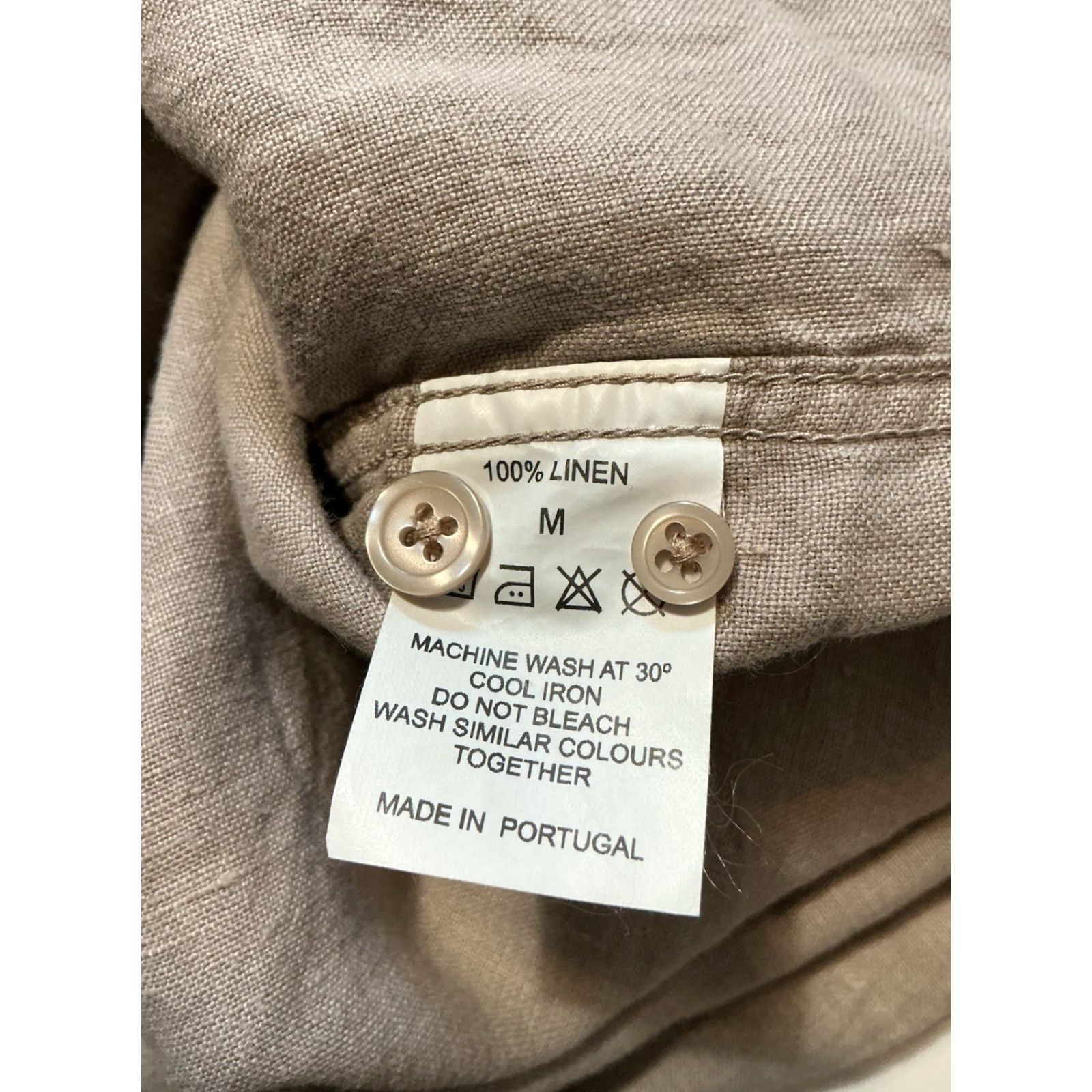 Vintage Puro Shirt Mens Taupe 100% Linen Button-Front L/S Embroidered Shirt M Sz. M Size US M / EU 48-50 / 2 - 7 Thumbnail