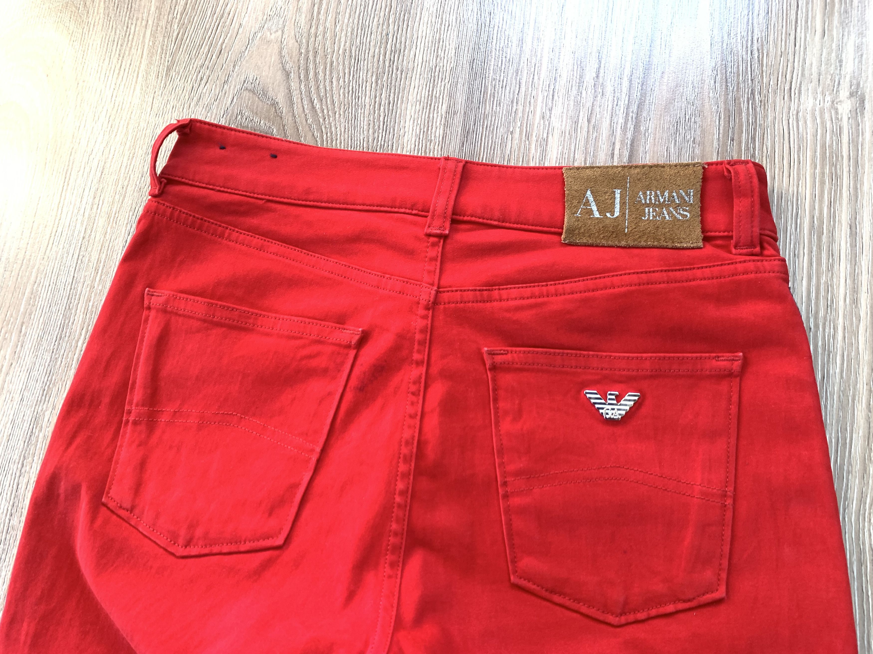 Armani × Vintage Rare Vintage Armani Jeans Red Stretch Jeans Pants Size 28" / US 6 / IT 42 - 6 Thumbnail