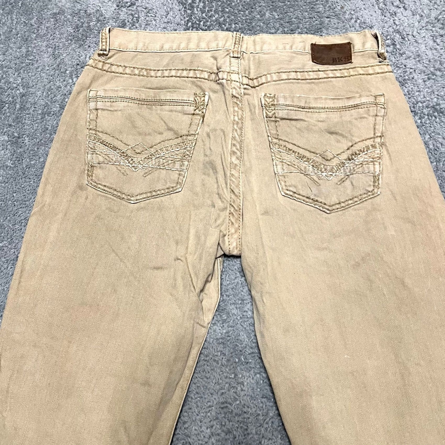 BKE BKE Jeans Tyler Straight Buckle Chino Pants 33x30 Mens Khaki Tan Buckle Pants Size US 33 - 4 Thumbnail