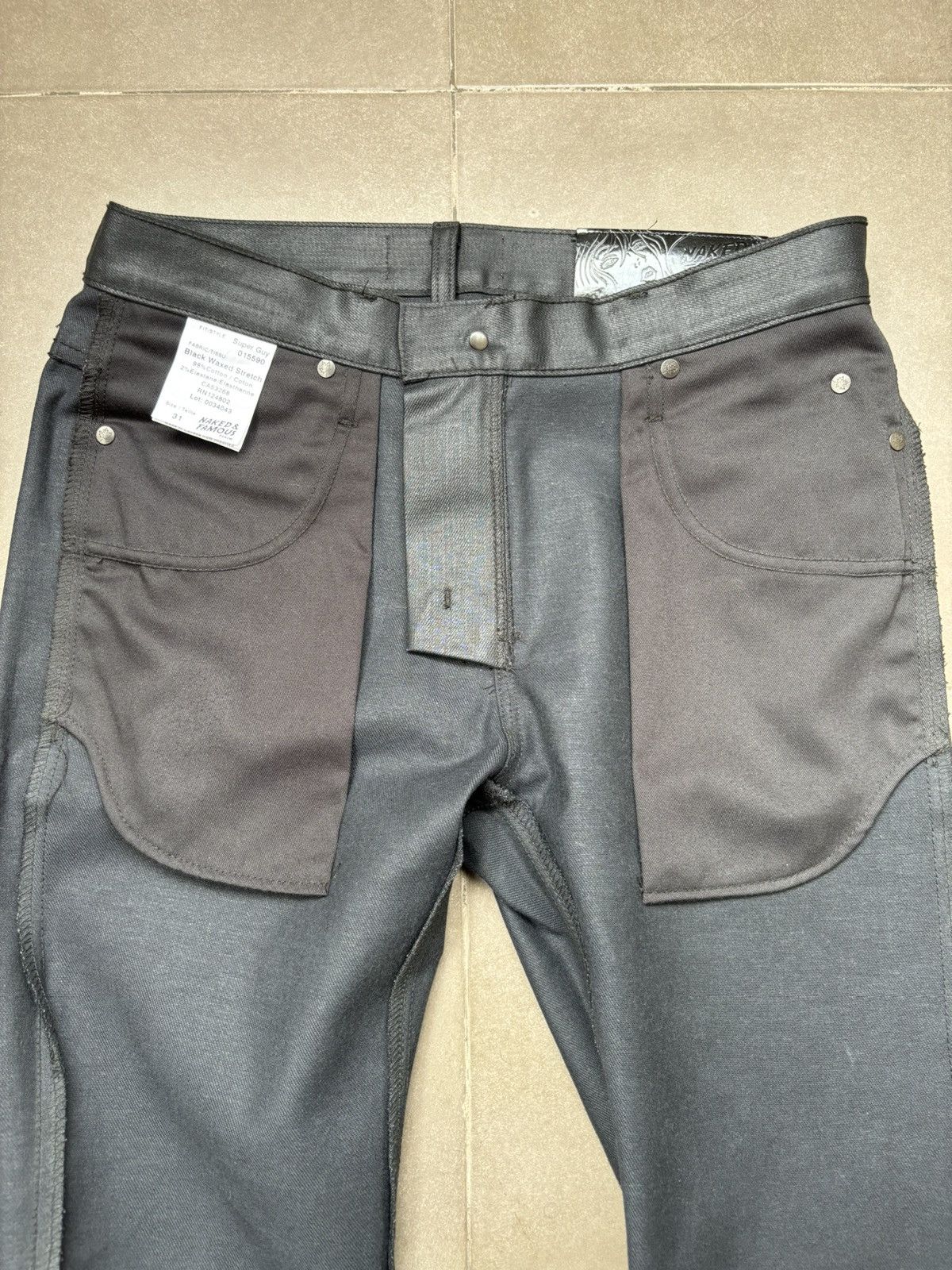 Naked & Famous Naked & Famous Denim - Black Waxed Jeans Size US 31 - 17 Thumbnail