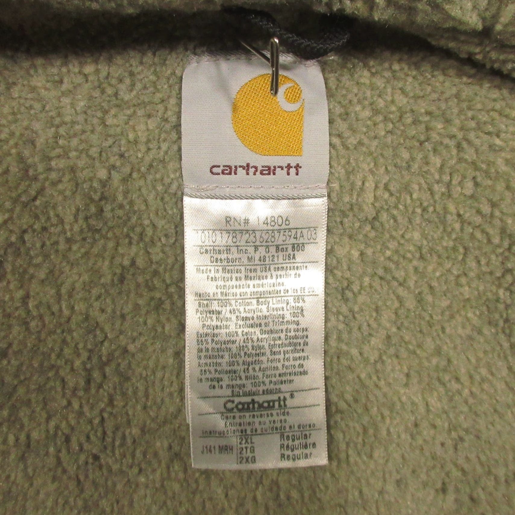 Carhartt VINTAGE Carhartt Jacket Bomber Hooded Lined 2XL Mens Brown Grunge Logo Mid-Length Walking Casual Workwear 90s Mexico Size US XXL / EU 58 / 5 - 3 Thumbnail