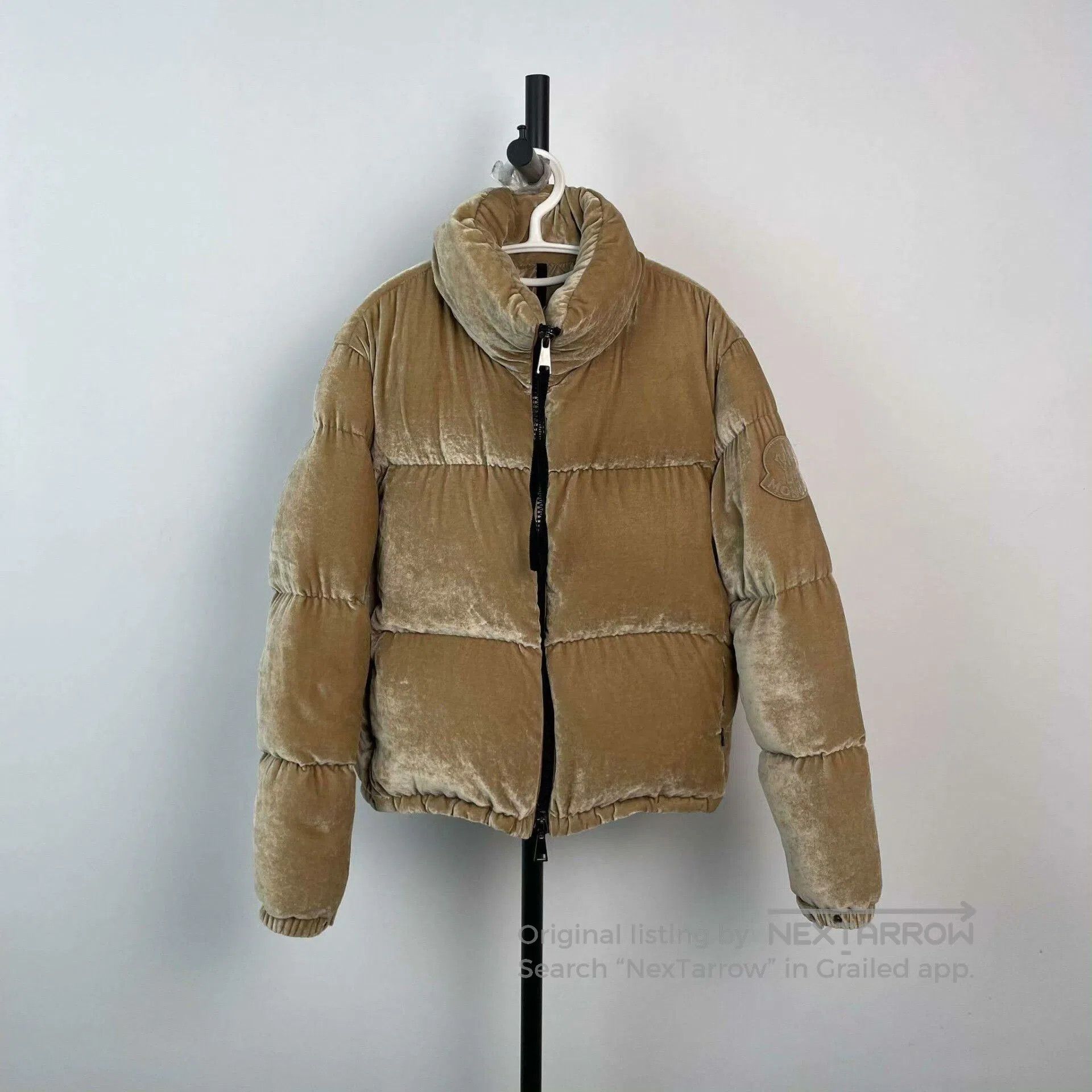 Moncler Moncler Champagne Velvet Down Jacket. Size M / US 6-8 / IT 42-44 - 1 Thumbnail