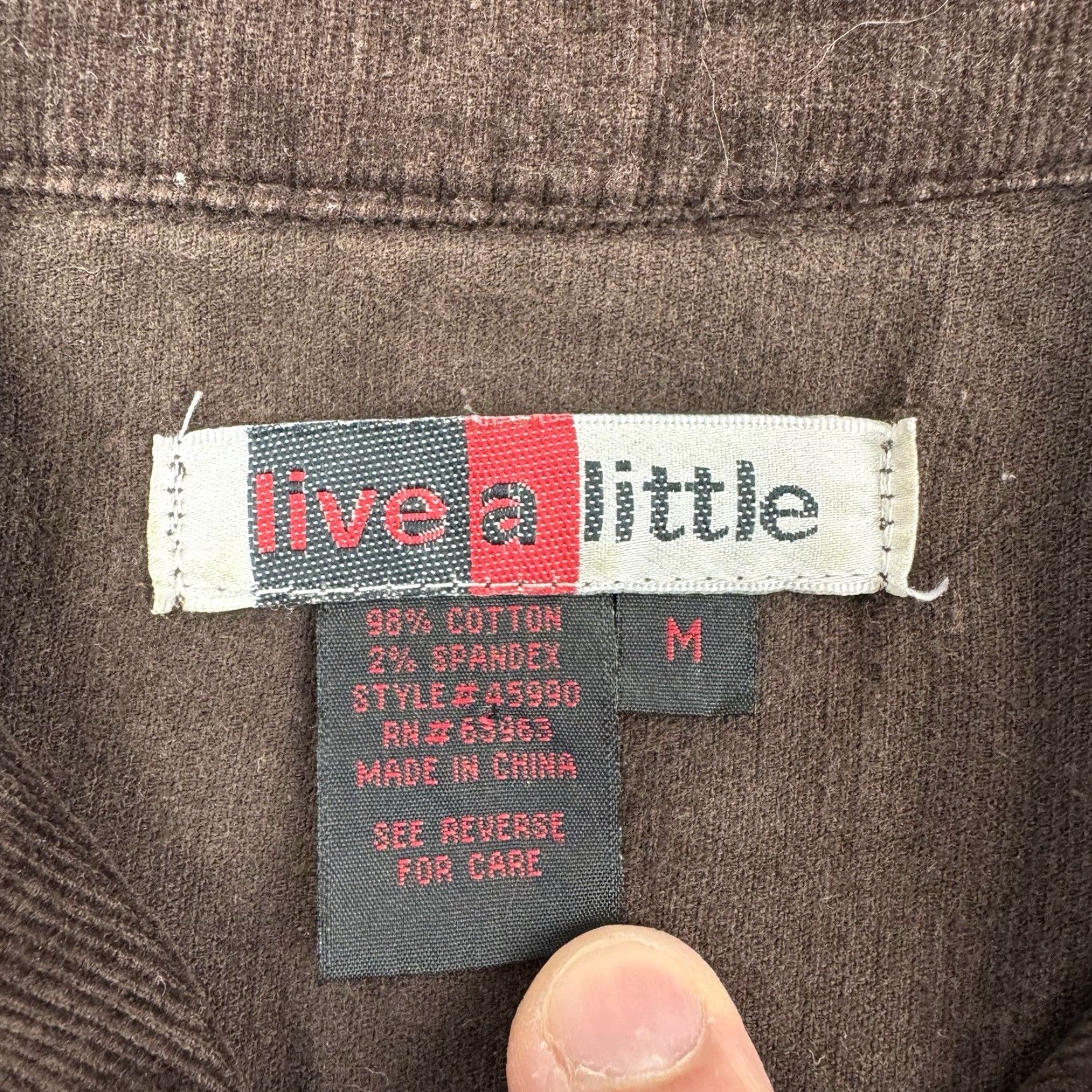 Olive VINTAGE Live A Little Corduroy Jacket Womens Medium Brown Y2K Hipster 90s Size M / US 6-8 / IT 42-44 - 5 Thumbnail