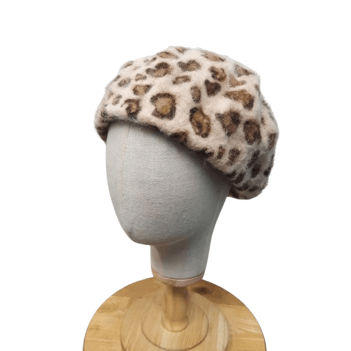 If Six Was Nine 💥 Japanese brand ingni harajuku punk leopard fur beret hat Size ONE SIZE - 2 Thumbnail