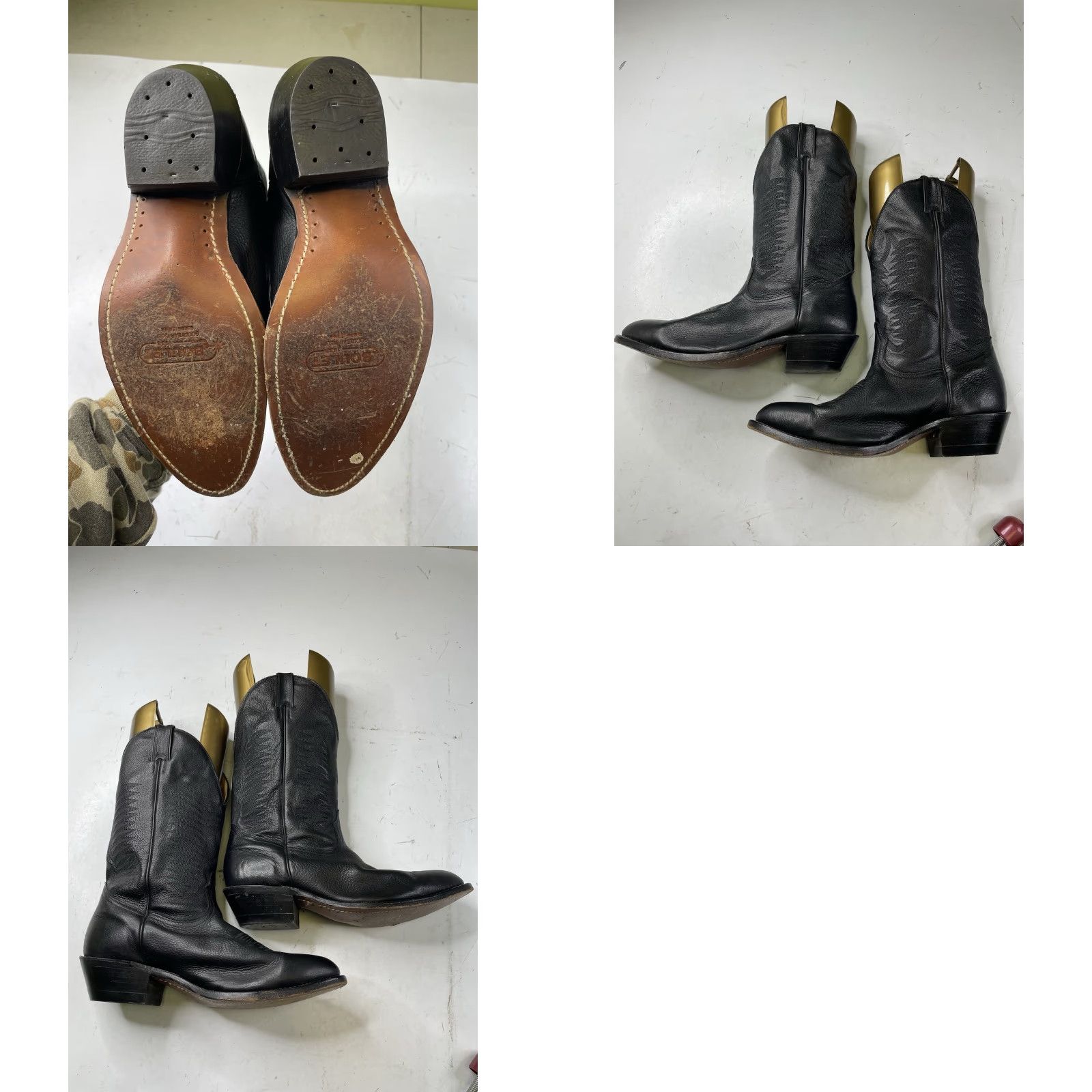 Vintage VINTAGE Boulet 9502 Boots Western Cowboy Leather Black Men 10.5 5E Wide EEEEE Boot Size US 11 / EU 44 - 8 Thumbnail