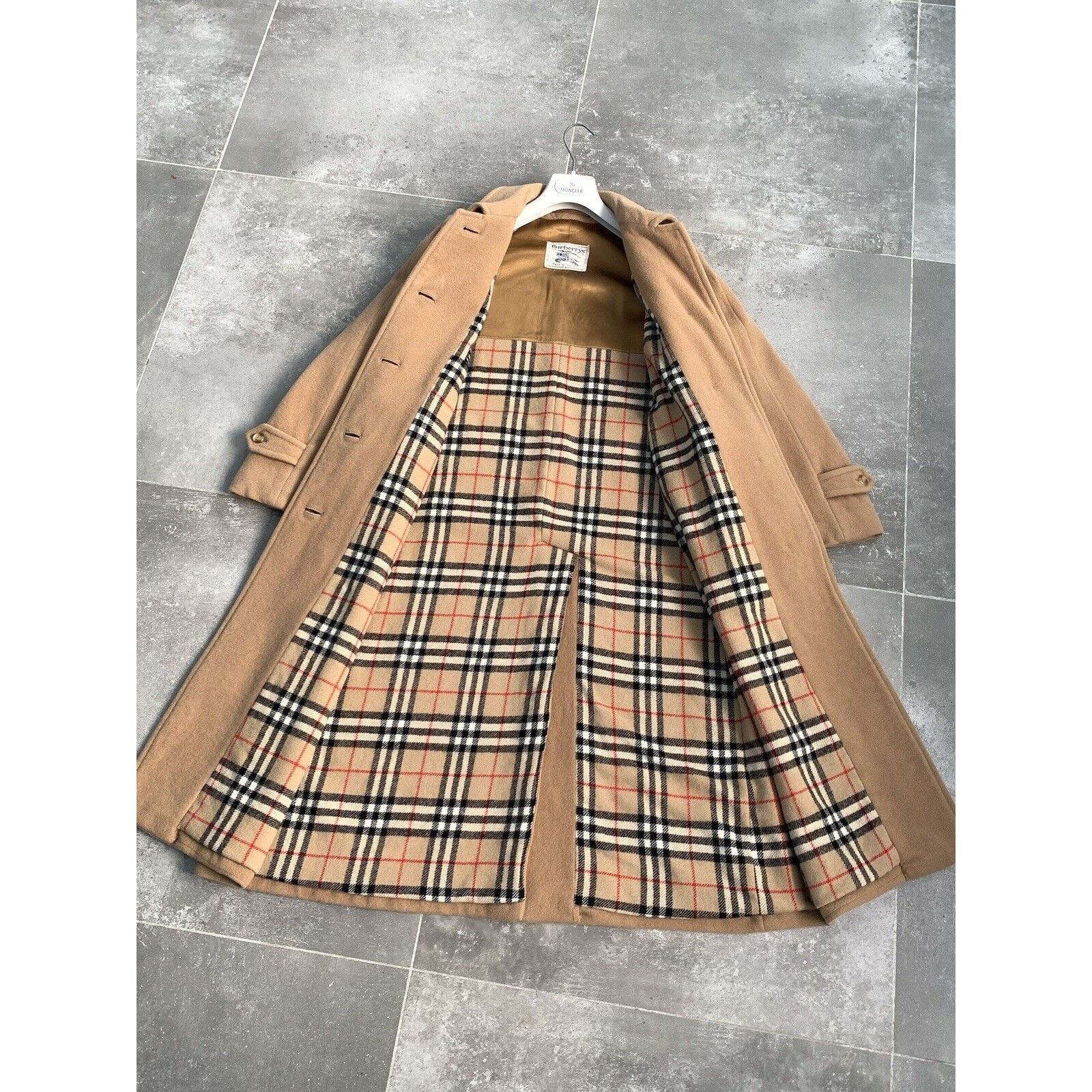 Burberry × Vintage Women's BURBERRYS CAMEL HAIR Wool Trench Coat Jacket UK 12 M Size M / US 6-8 / IT 42-44 - 8 Thumbnail