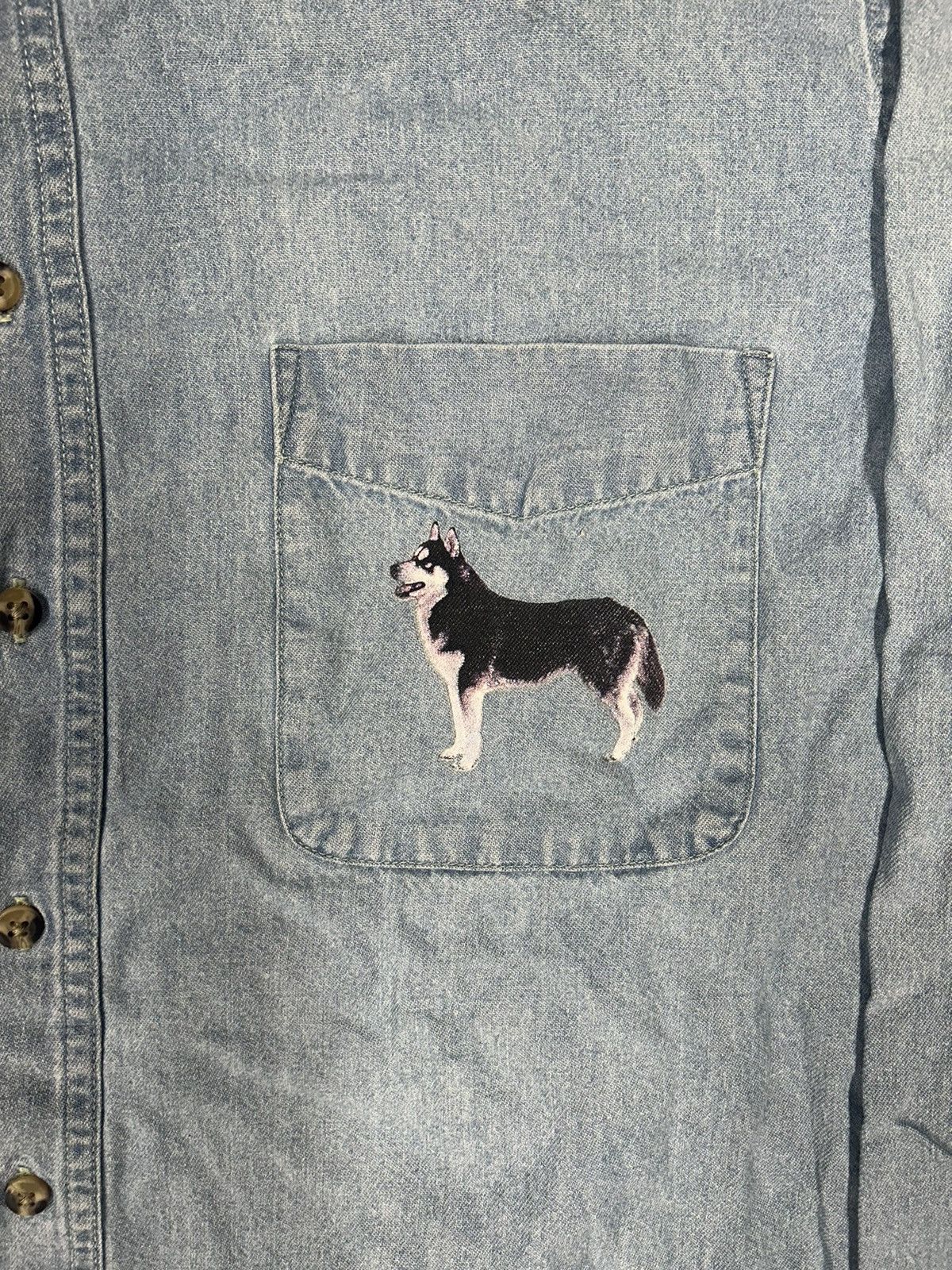 Vintage Crazy Vintage 90s Essential Husky Dog Button Up Shirt Size US L / EU 52-54 / 3 - 3 Thumbnail
