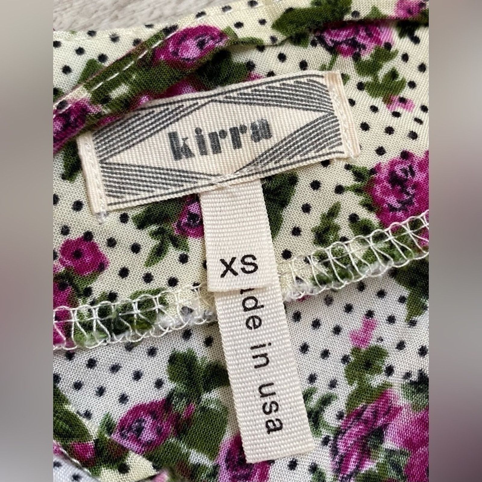 Kirra Kirra Pacsun | Cream Pink Juniors Floral Print Tank Top | XS Size XS / US 0-2 / IT 36-38 - 4 Thumbnail