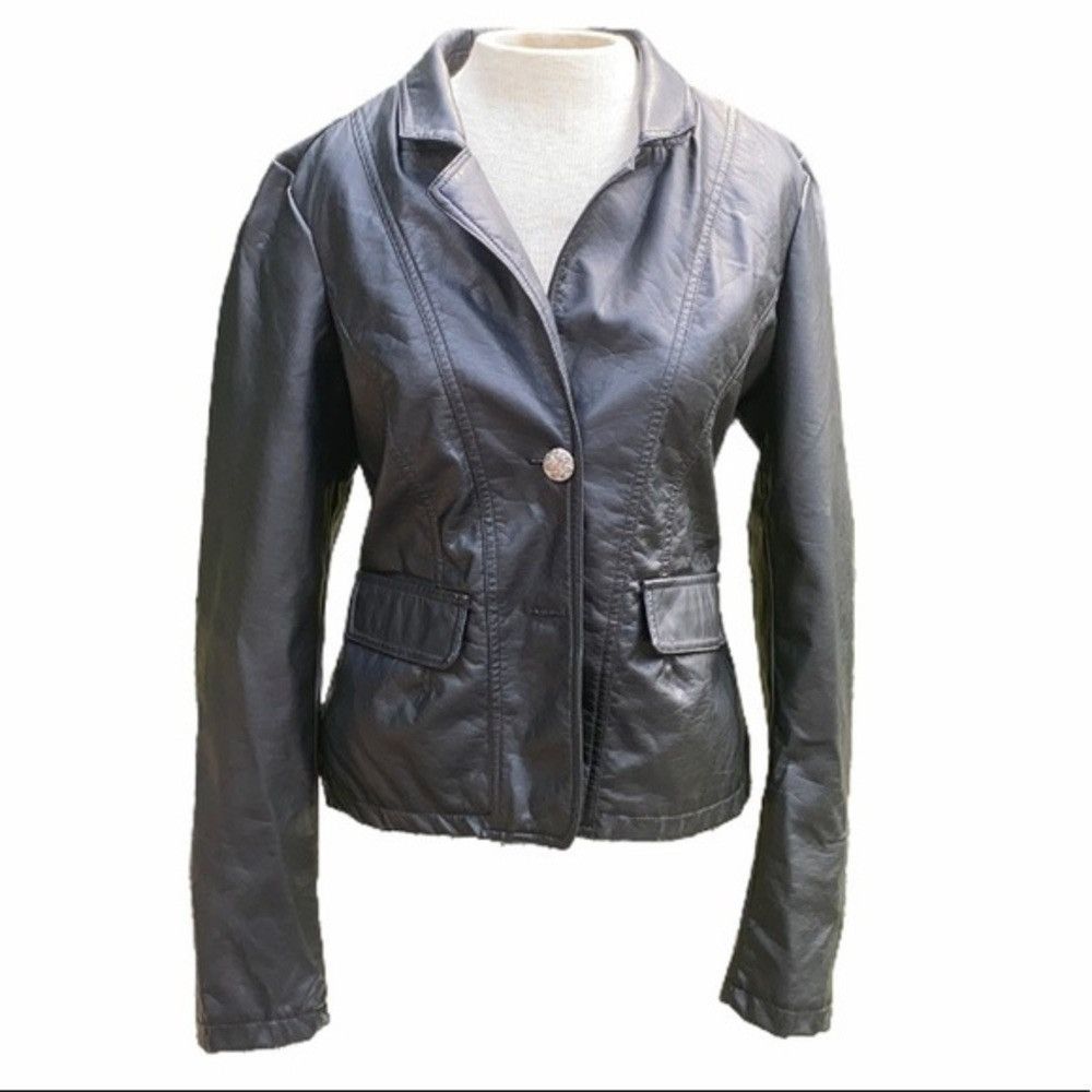 image of Lane Crawford Vintage Leather Jacket,women’S Small in Black, Women's