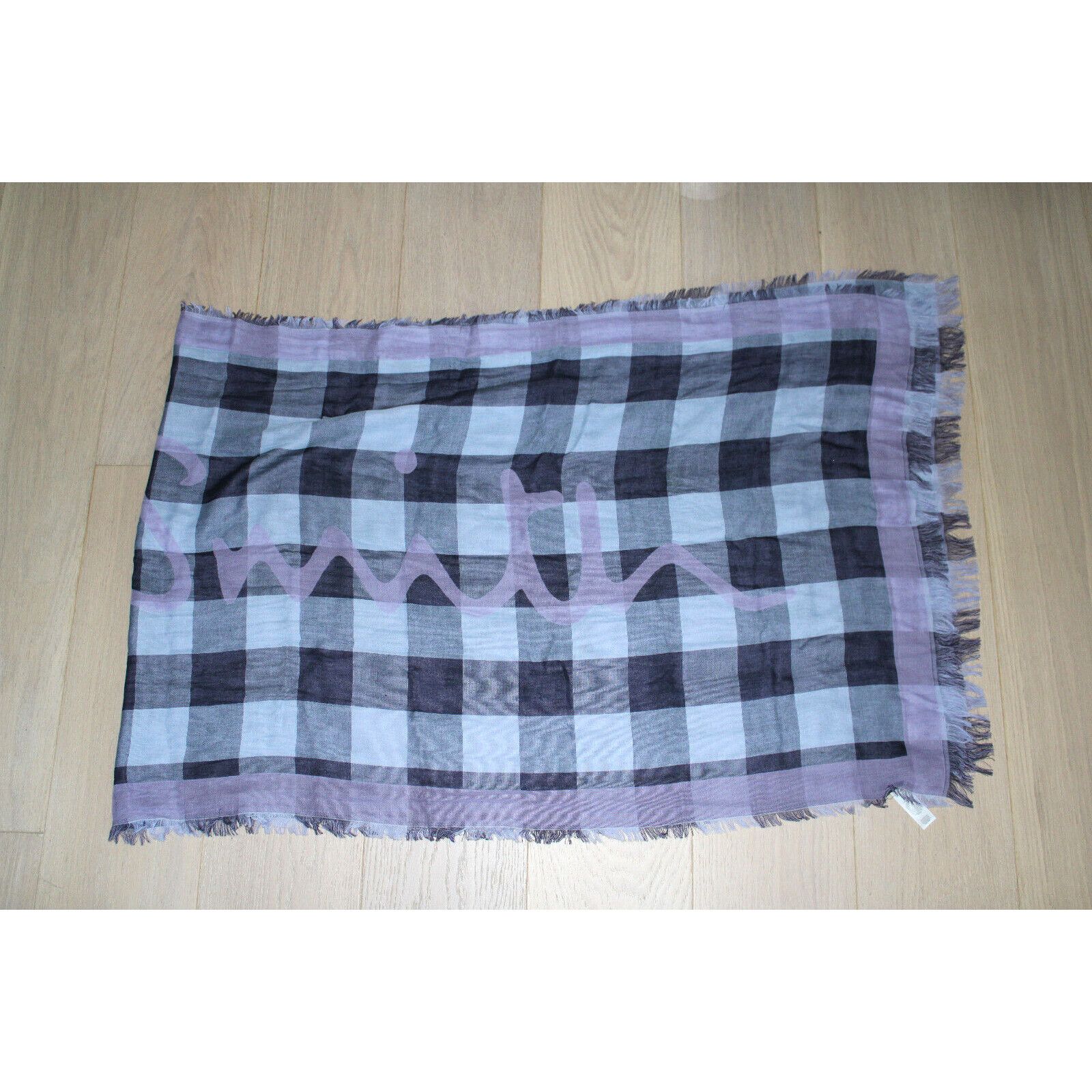 Paul Smith New PAUL SMITH Scarf Shawl Cotton Plaid Logo 26" x 80" Italy Size ONE SIZE - 3 Thumbnail