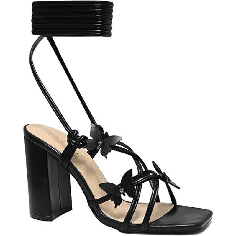 Other Sicare Women's 6 Black Butterfly Strappy Block Heel Shoes Size US 6 / IT 36 - 2 Thumbnail