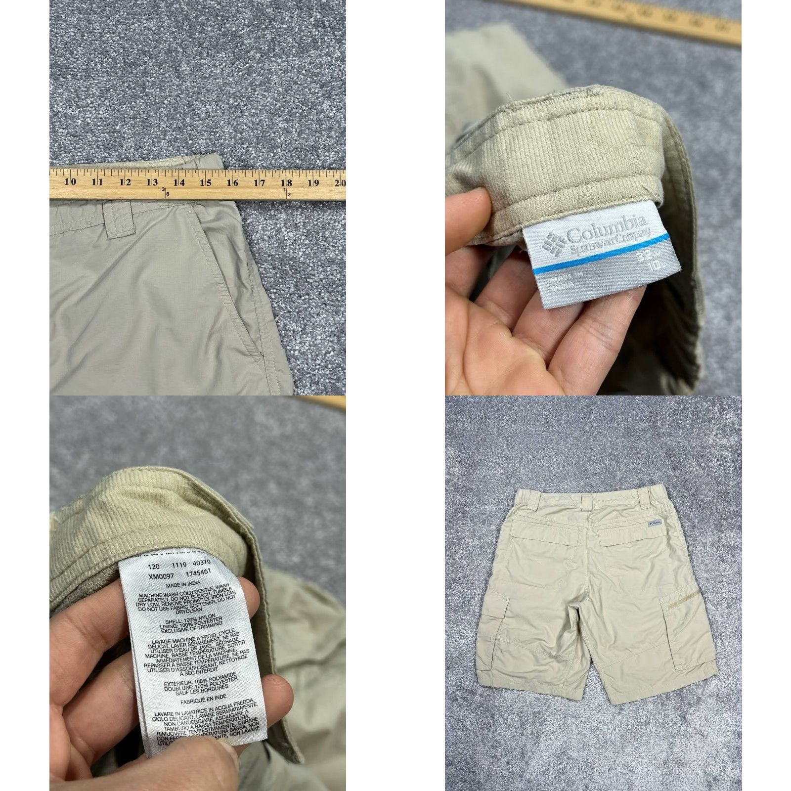Vintage Columbia Cargo Shorts Mens 32 Beige Nylon Lightweight Ripstop 10" Size US 32 / EU 48 - 8 Thumbnail